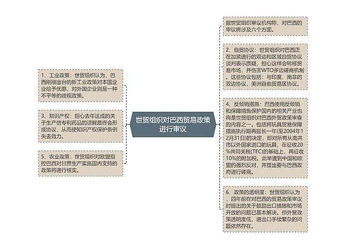 世贸组织对巴西贸易政策进行审议