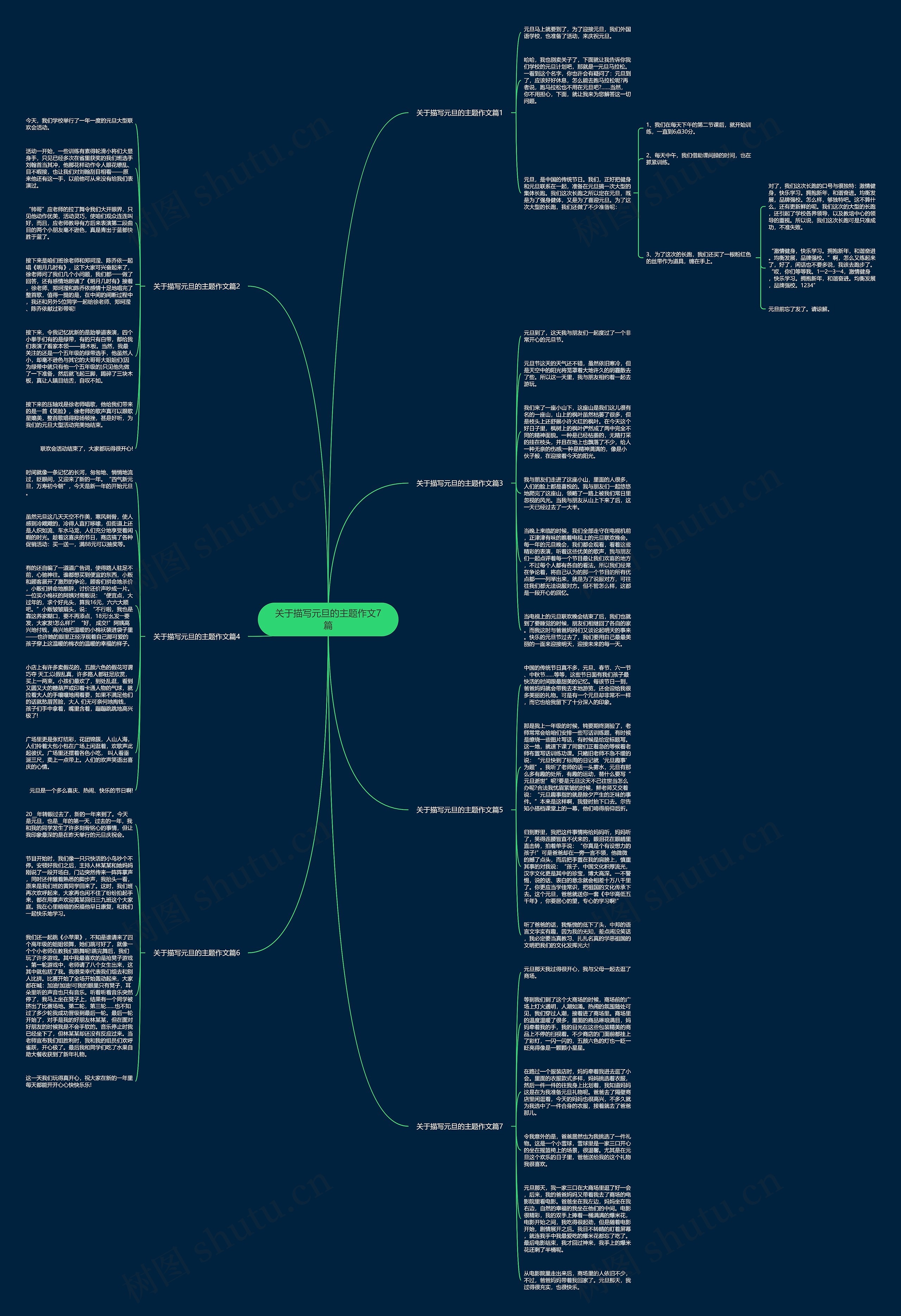 关于描写元旦的主题作文7篇思维导图