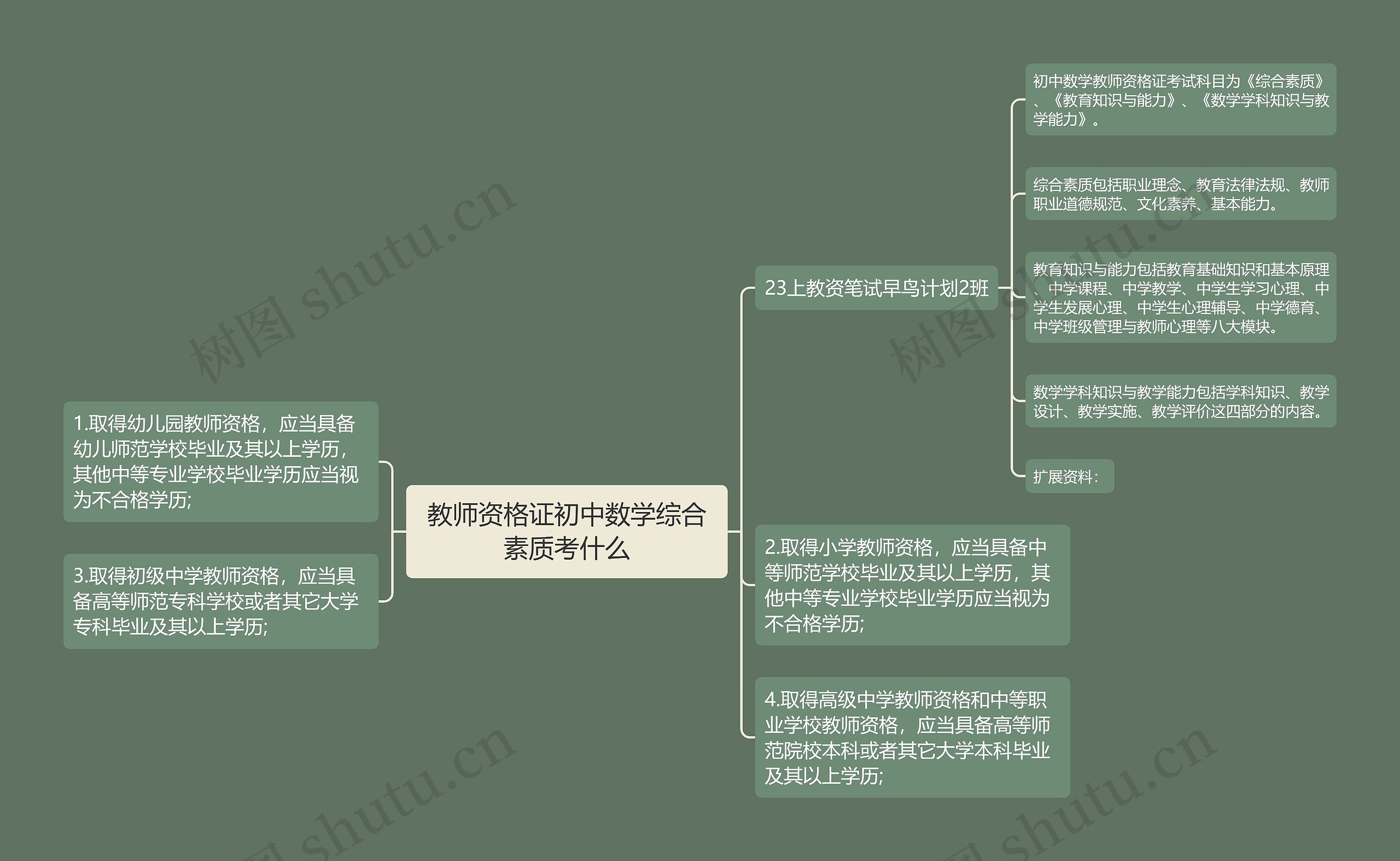 教师资格证初中数学综合素质考什么思维导图