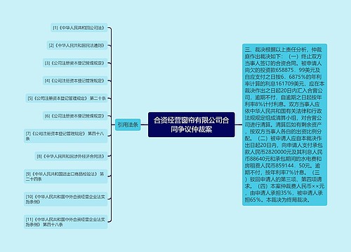 合资经营窗帘有限公司合同争议仲裁案