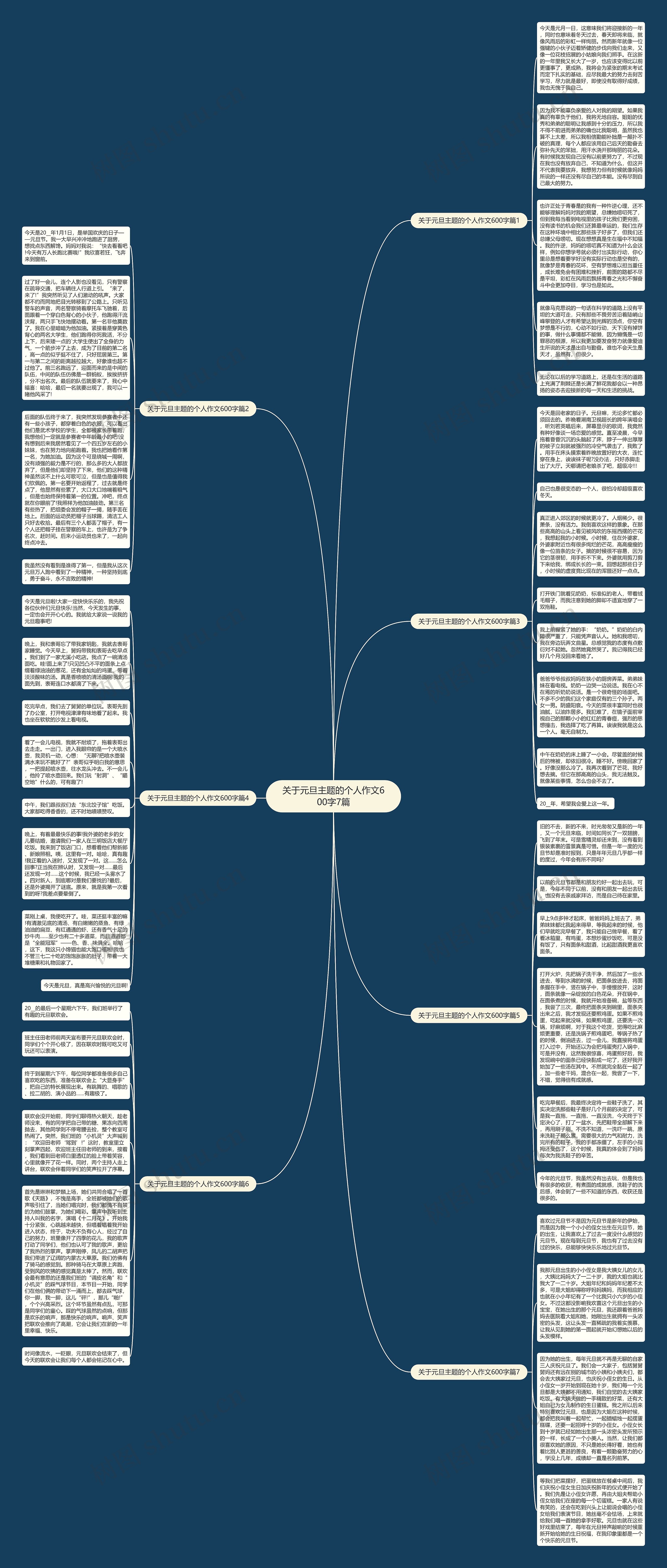 关于元旦主题的个人作文600字7篇思维导图