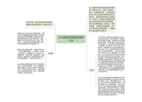 幼儿园教师招聘面试通用方法