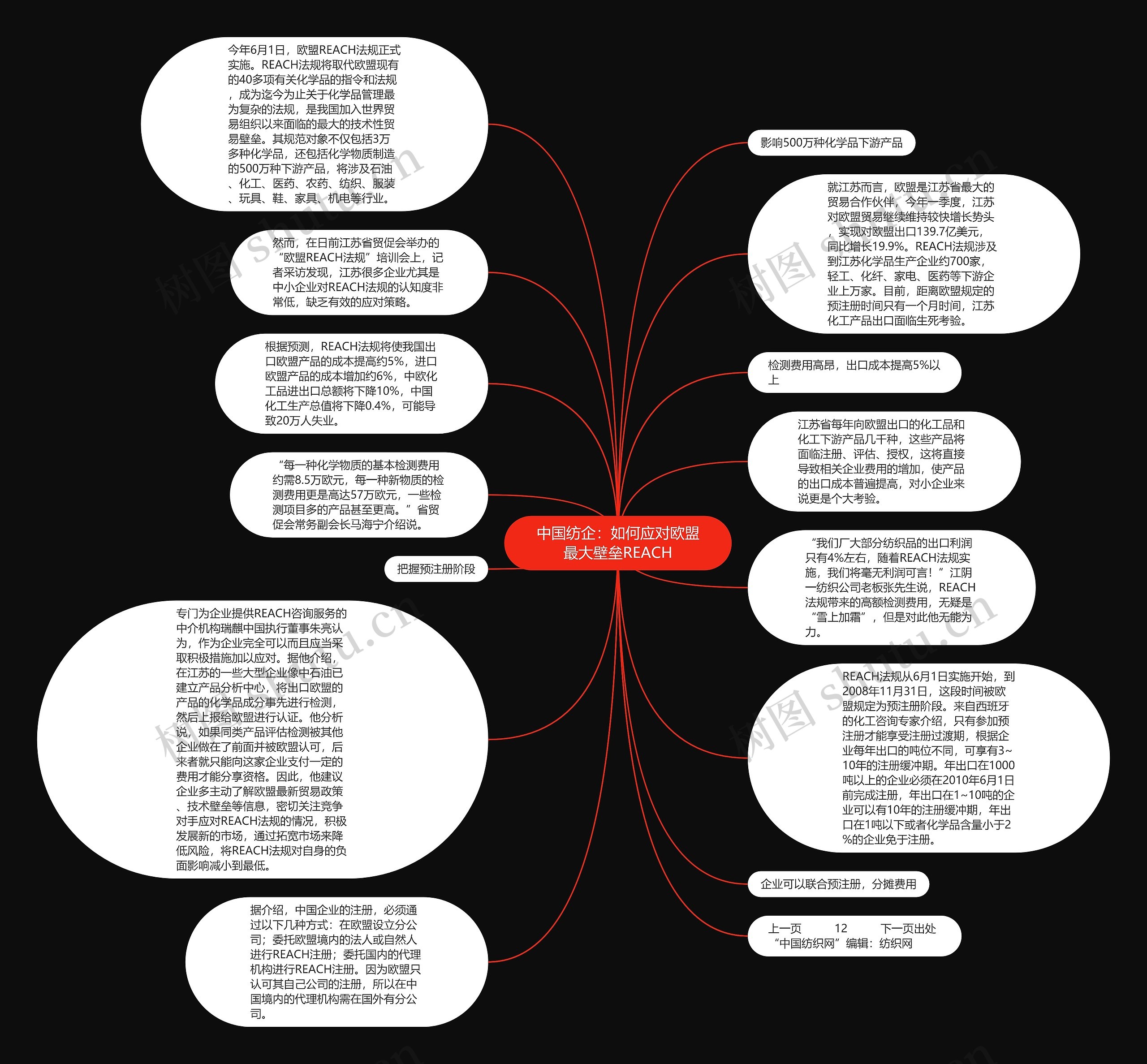 中国纺企：如何应对欧盟最大壁垒REACH思维导图
