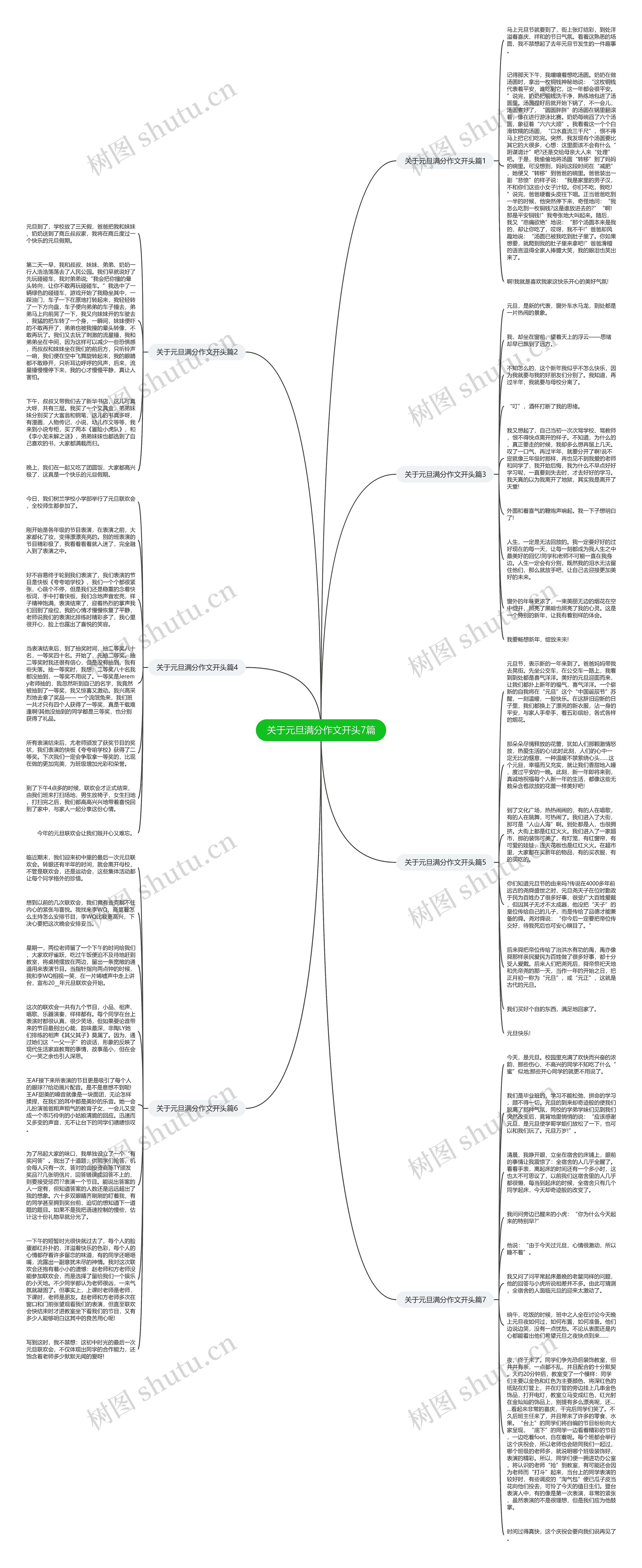 关于元旦满分作文开头7篇思维导图