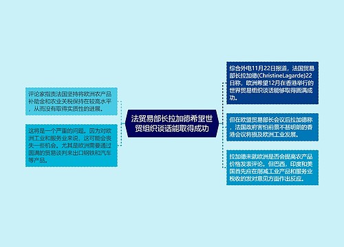 法贸易部长拉加德希望世贸组织谈话能取得成功