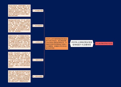 2022年上资格证笔试考生临考前的十大注意事项