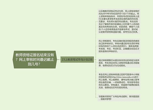 教师资格证报名结束没有？网上审核时间最迟截止到几号？