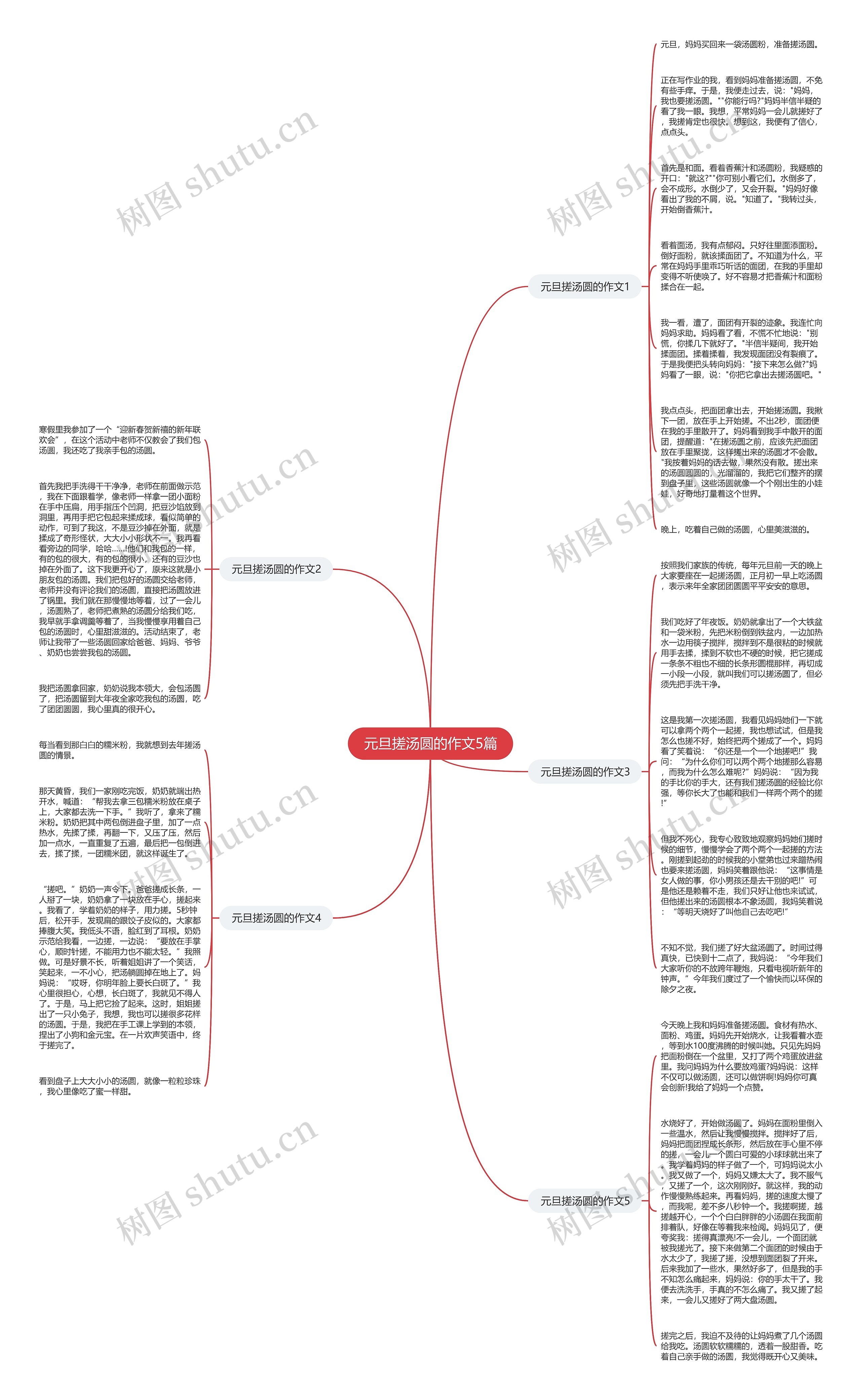 元旦搓汤圆的作文5篇思维导图