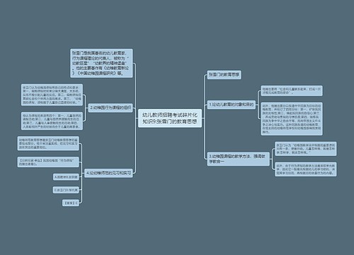 幼儿教师招聘考试碎片化知识9:张雪门的教育思想