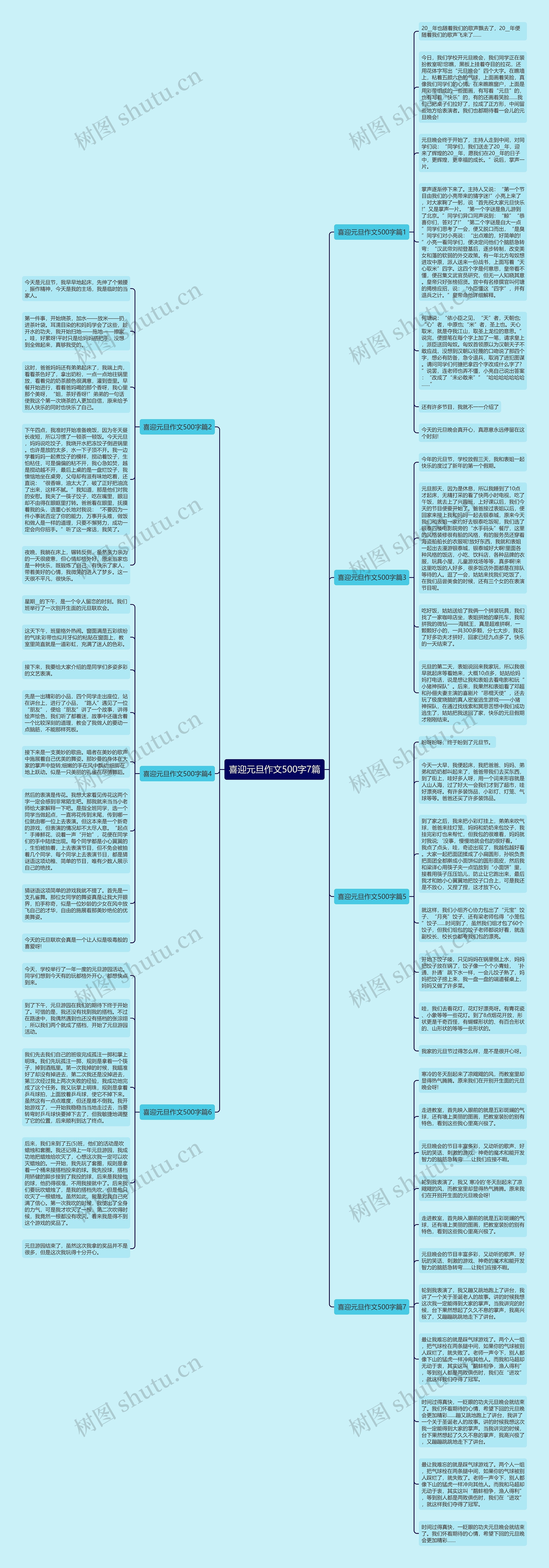 喜迎元旦作文500字7篇思维导图