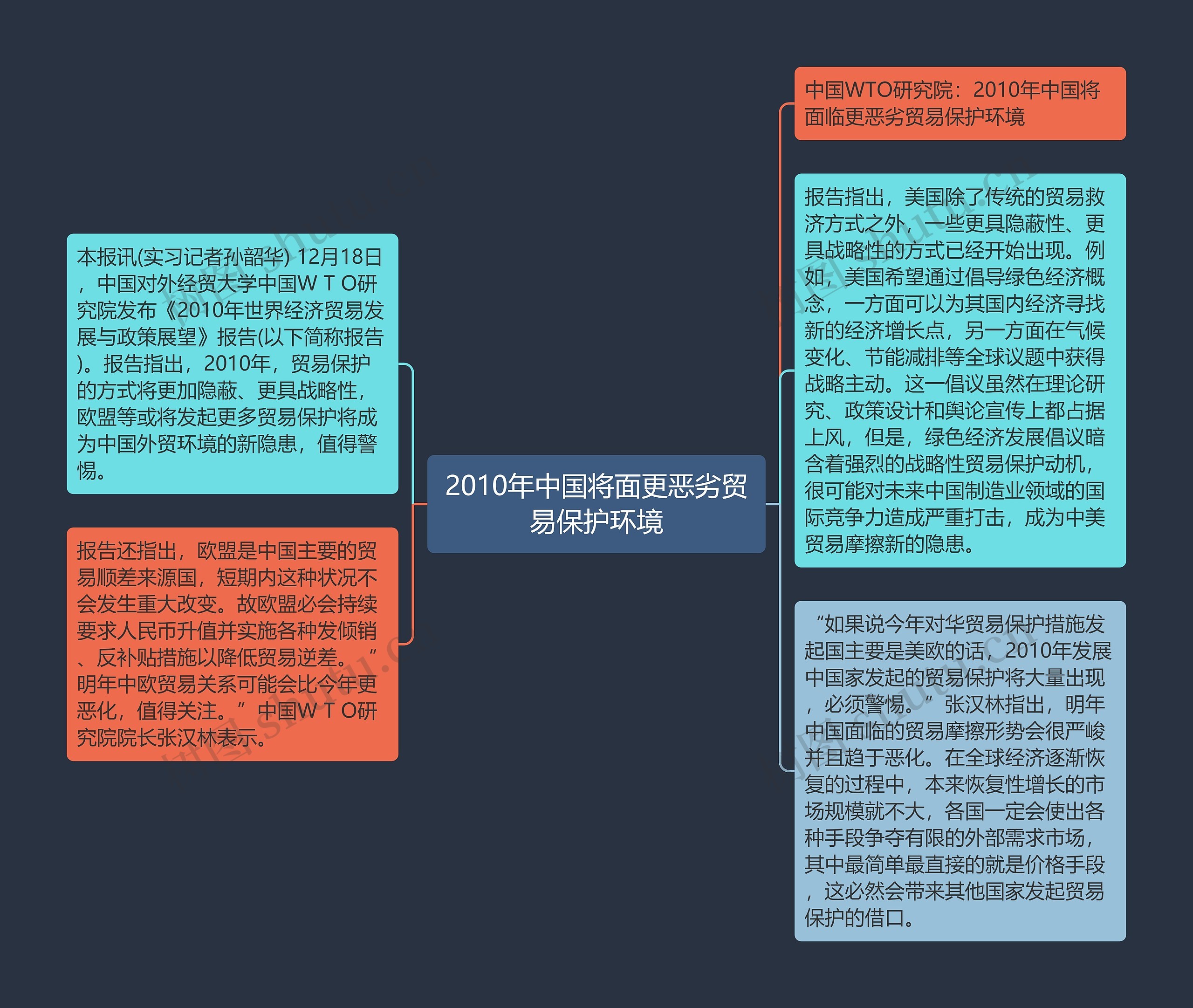 2010年中国将面更恶劣贸易保护环境思维导图