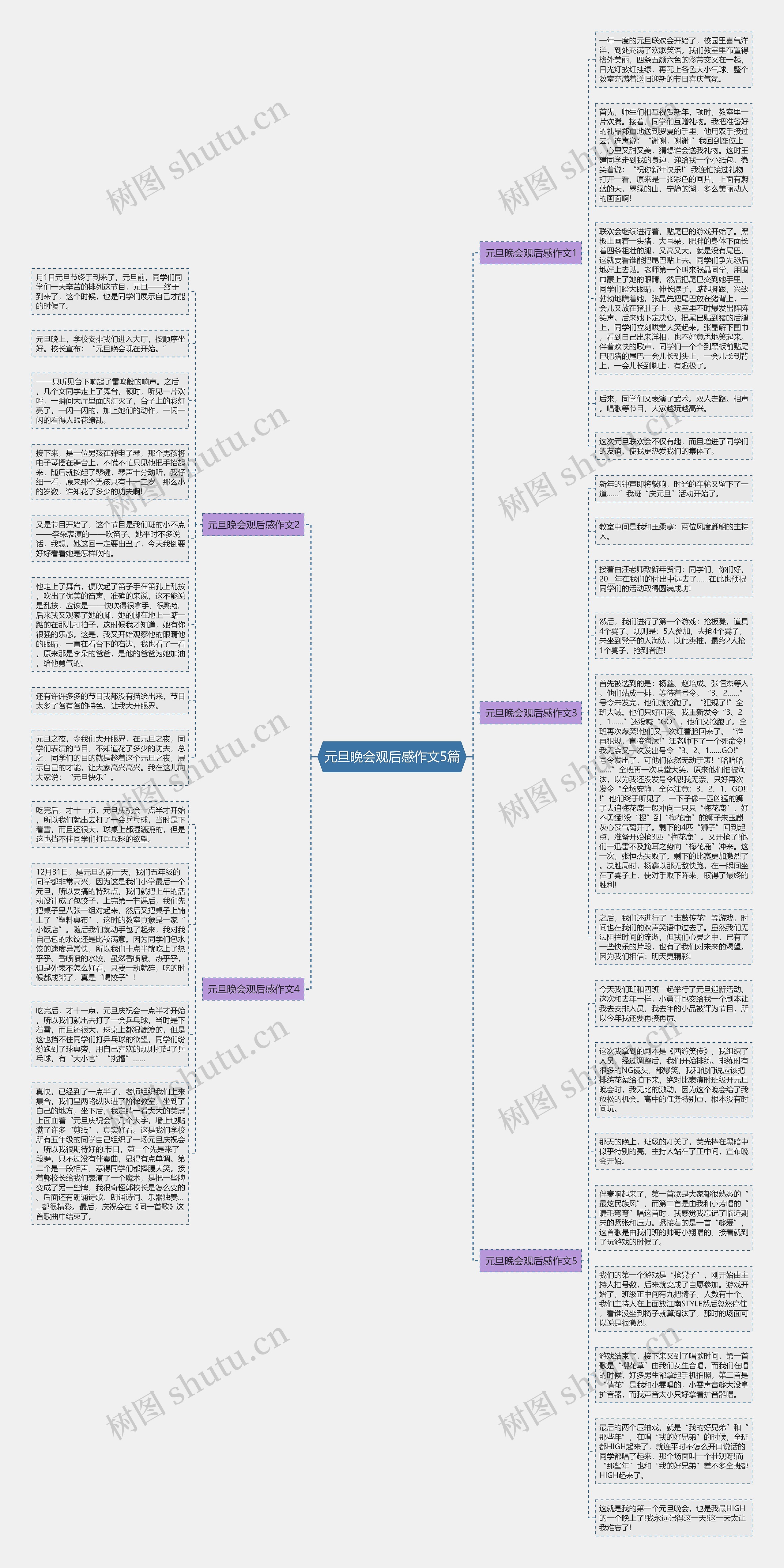 元旦晚会观后感作文5篇思维导图