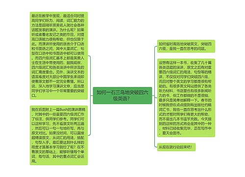 如何一石三鸟地突破四六级英语？