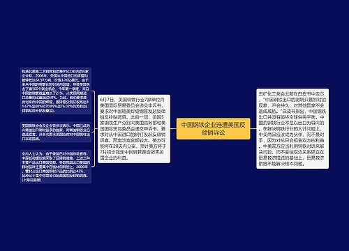 中国钢铁企业连遭美国反倾销诉讼