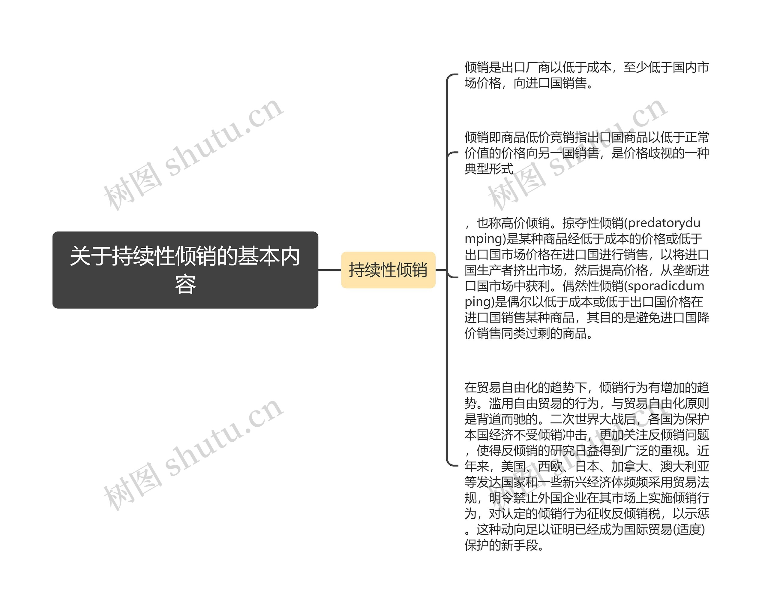 关于持续性倾销的基本内容思维导图