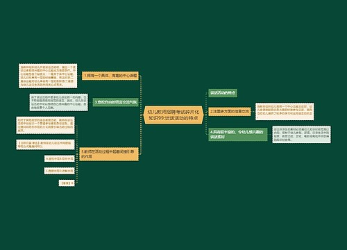 幼儿教师招聘考试碎片化知识99:谈话活动的特点