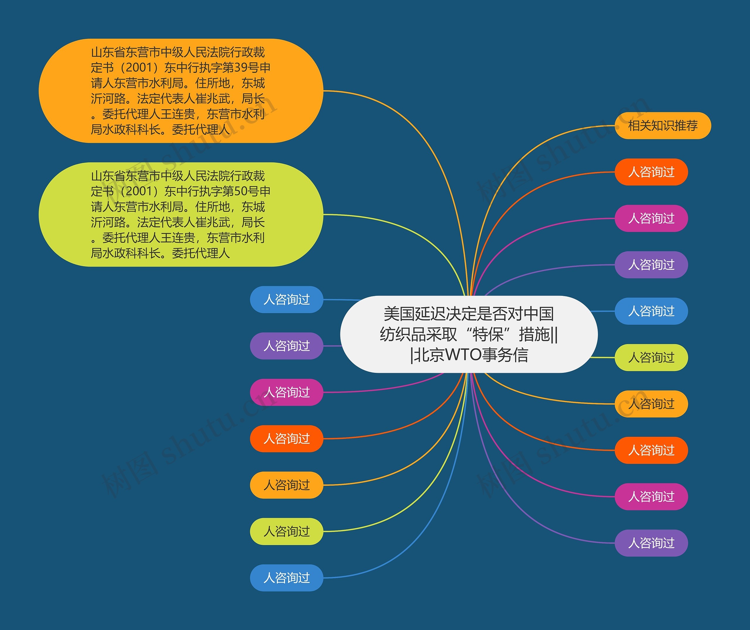 美国延迟决定是否对中国纺织品采取“特保”措施|||北京WTO事务信思维导图