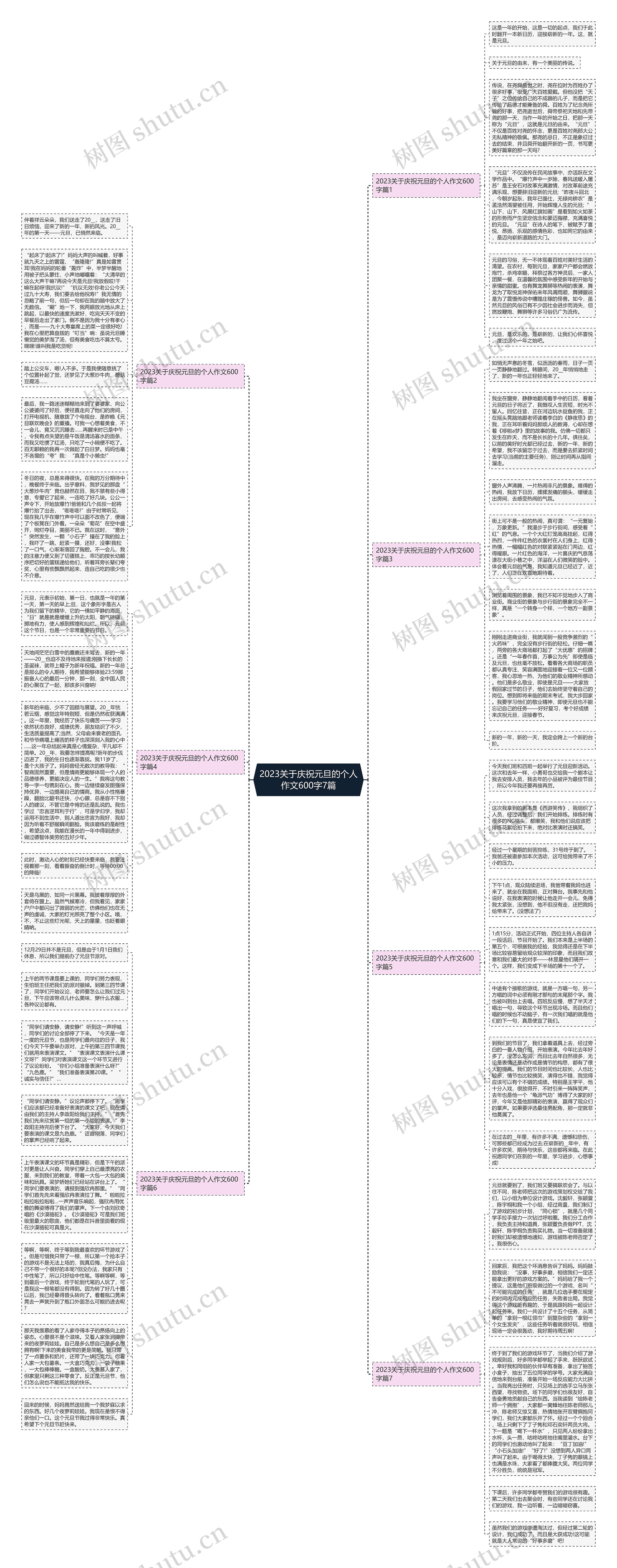 2023关于庆祝元旦的个人作文600字7篇思维导图