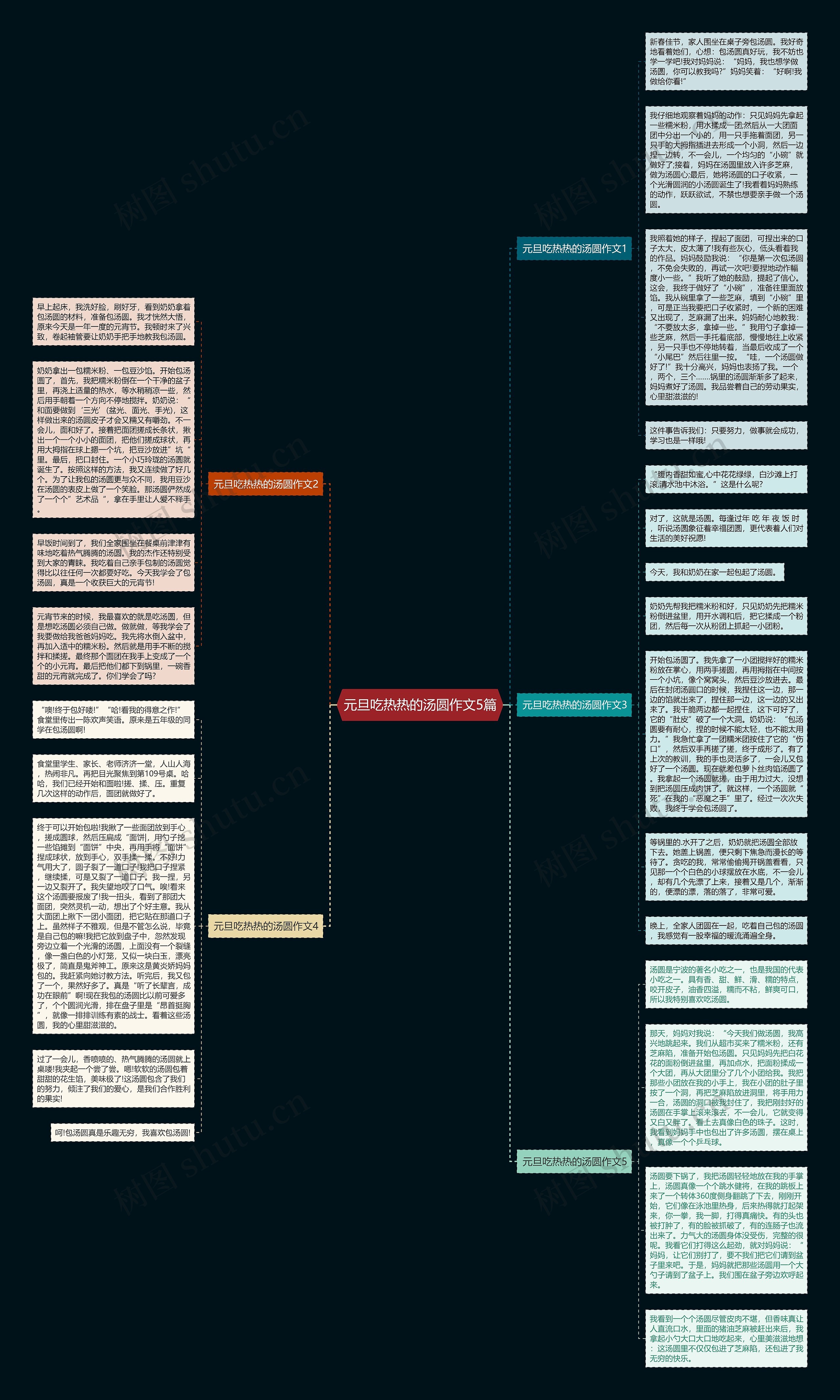元旦吃热热的汤圆作文5篇思维导图
