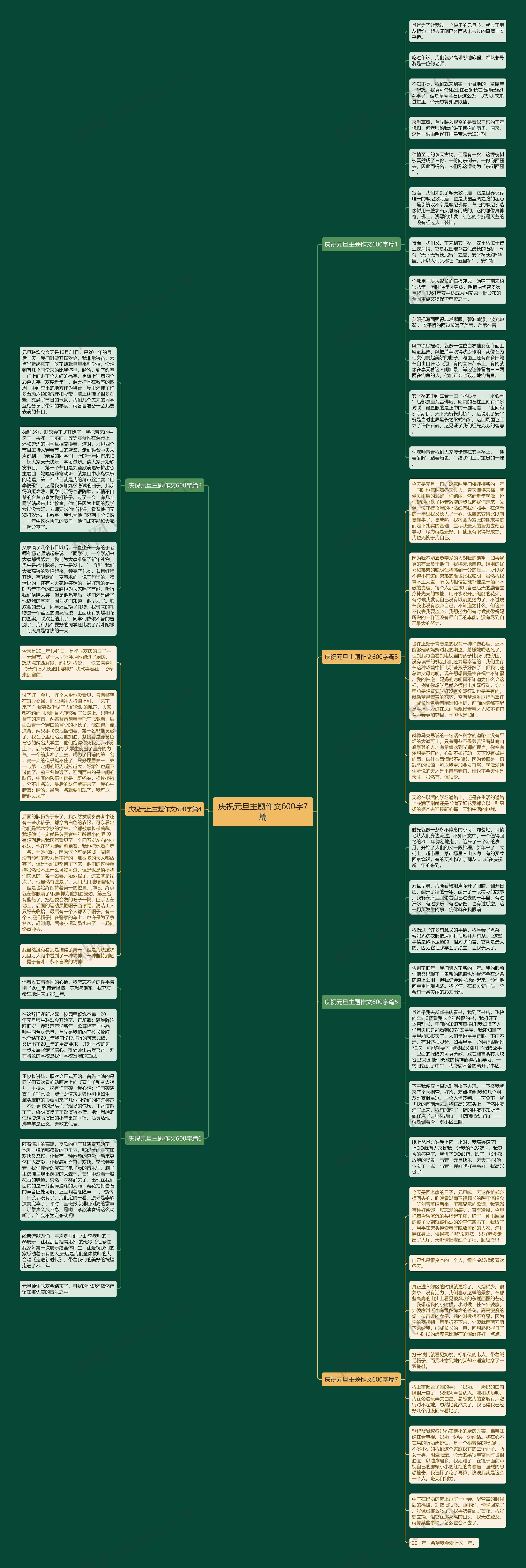 庆祝元旦主题作文600字7篇思维导图