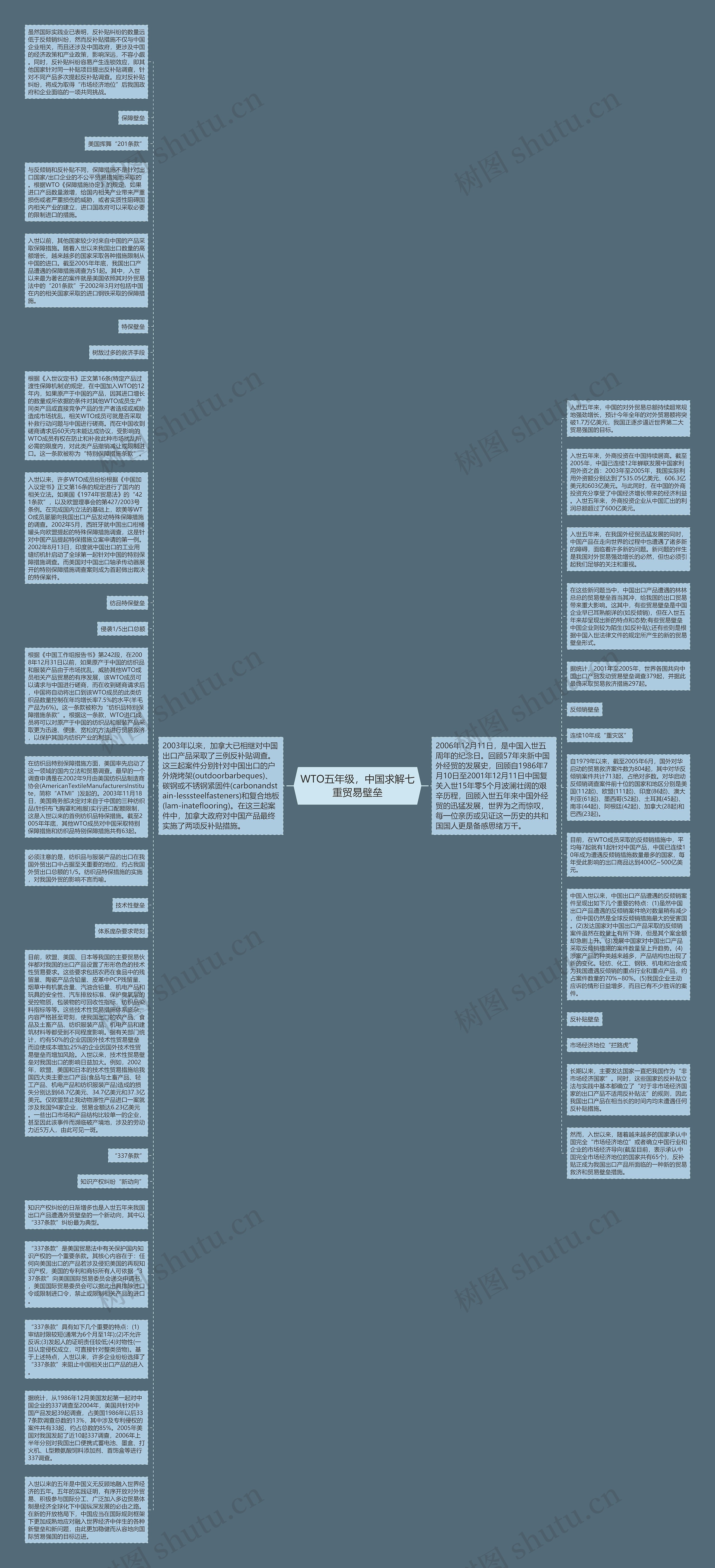 WTO五年级，中国求解七重贸易壁垒思维导图