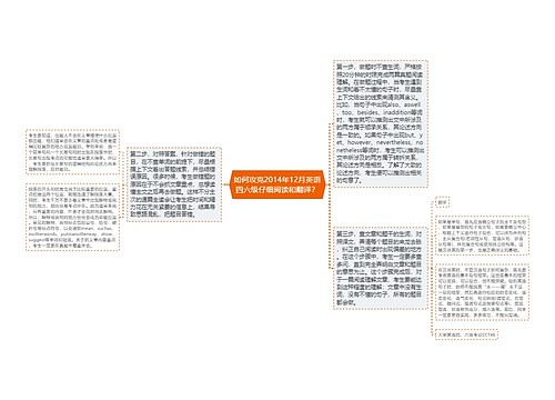 如何攻克2014年12月英语四六级仔细阅读和翻译？