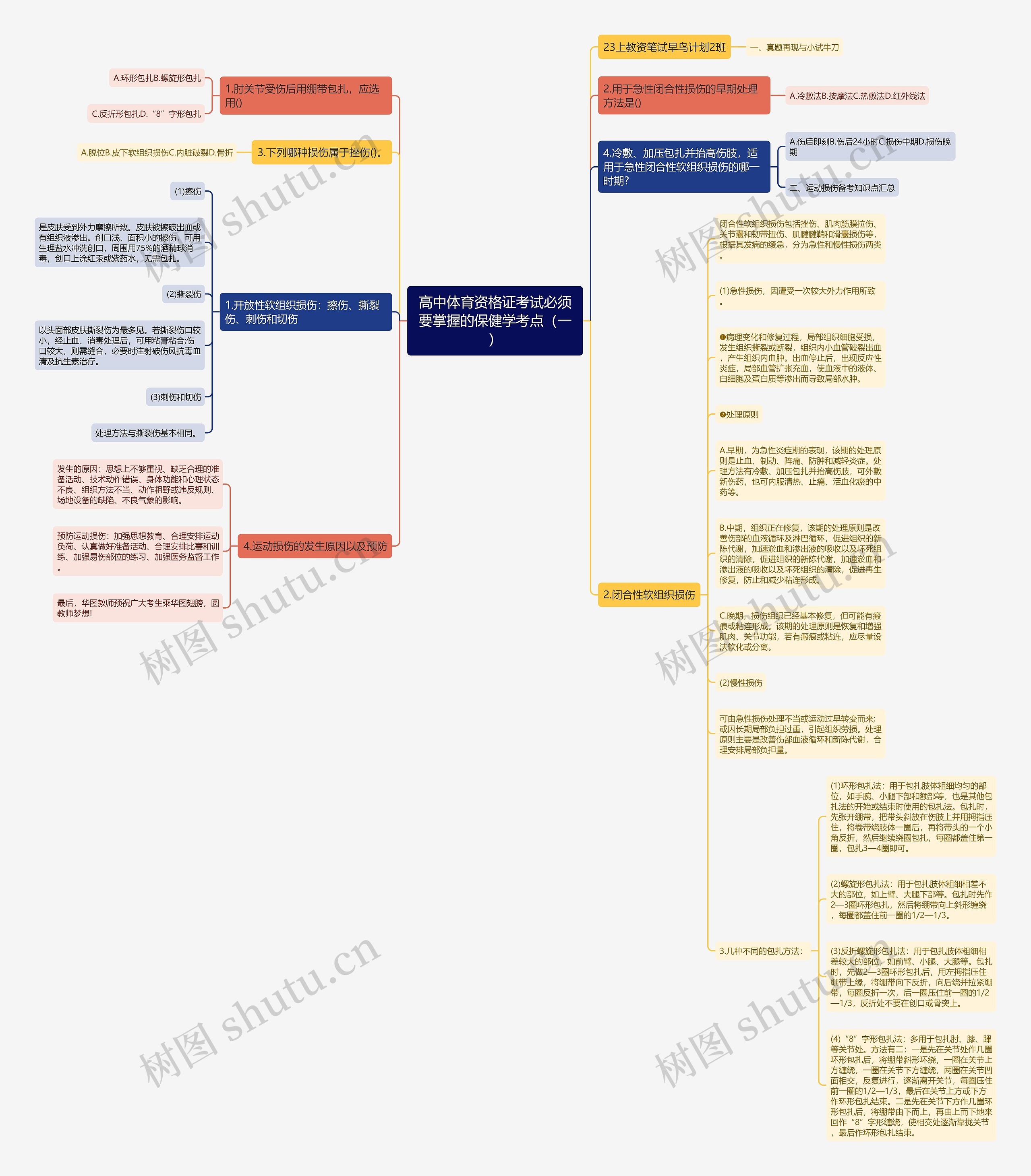 高中体育资格证考试必须要掌握的保健学考点（一）思维导图