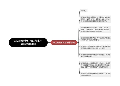 成人教育专科可以考小学教师资格证吗