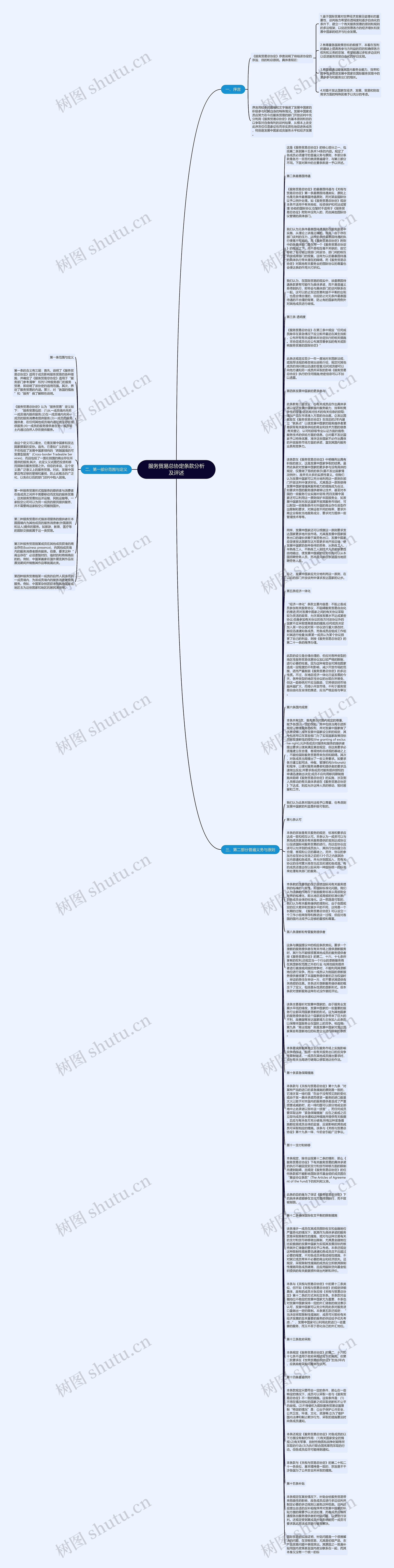 服务贸易总协定条款分析及评述思维导图