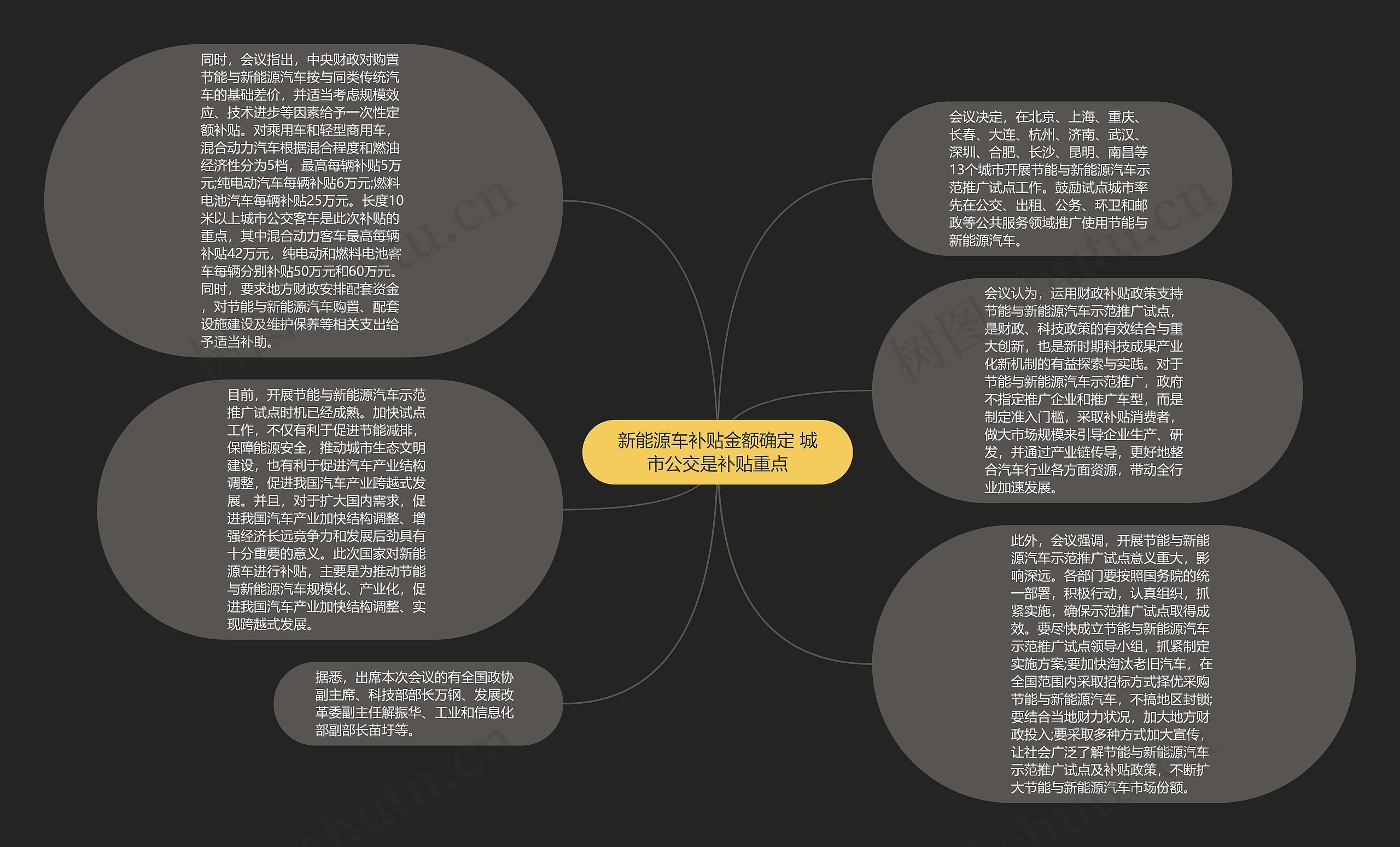 新能源车补贴金额确定 城市公交是补贴重点思维导图