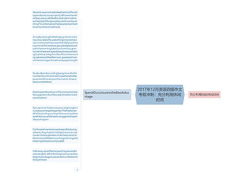 2017年12月英语四级作文考前冲刺：充分利用休闲时间