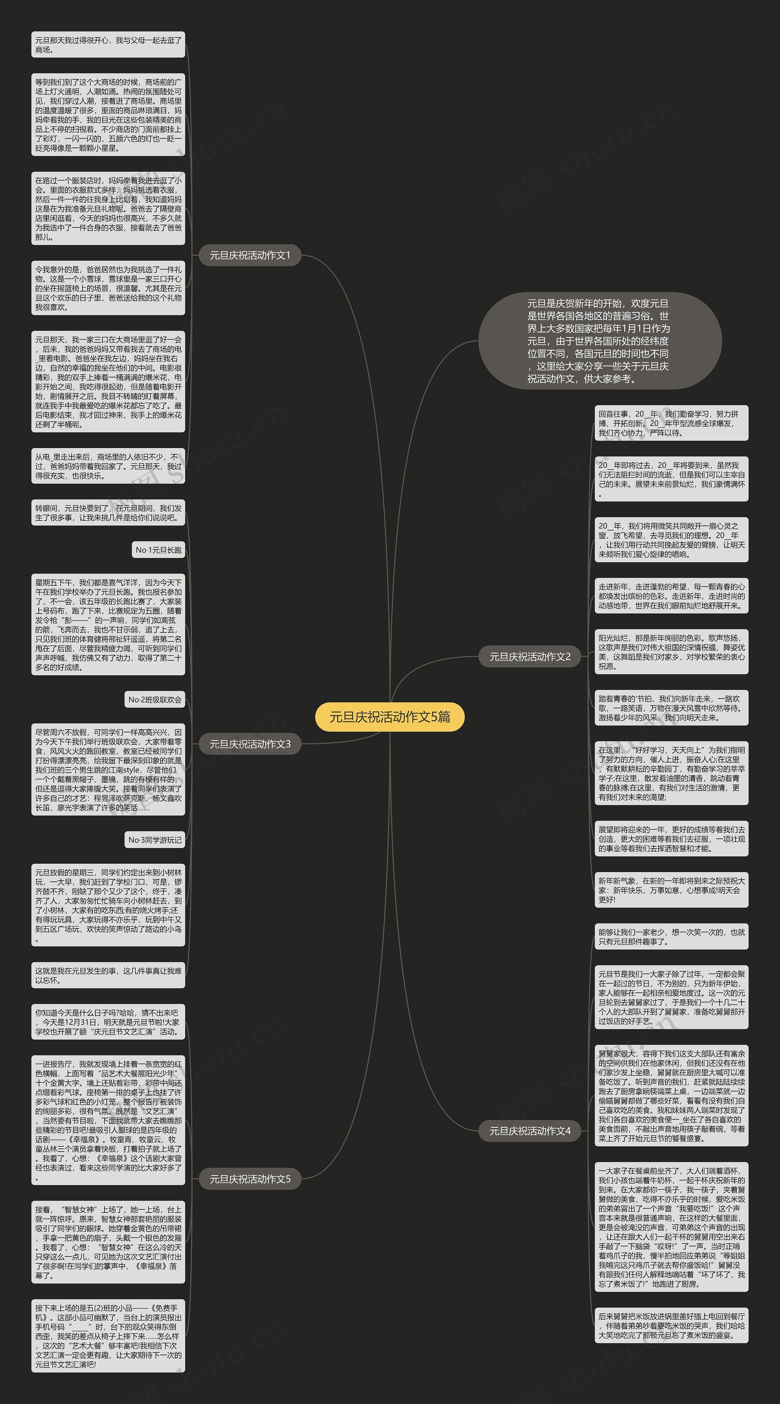 元旦庆祝活动作文5篇思维导图