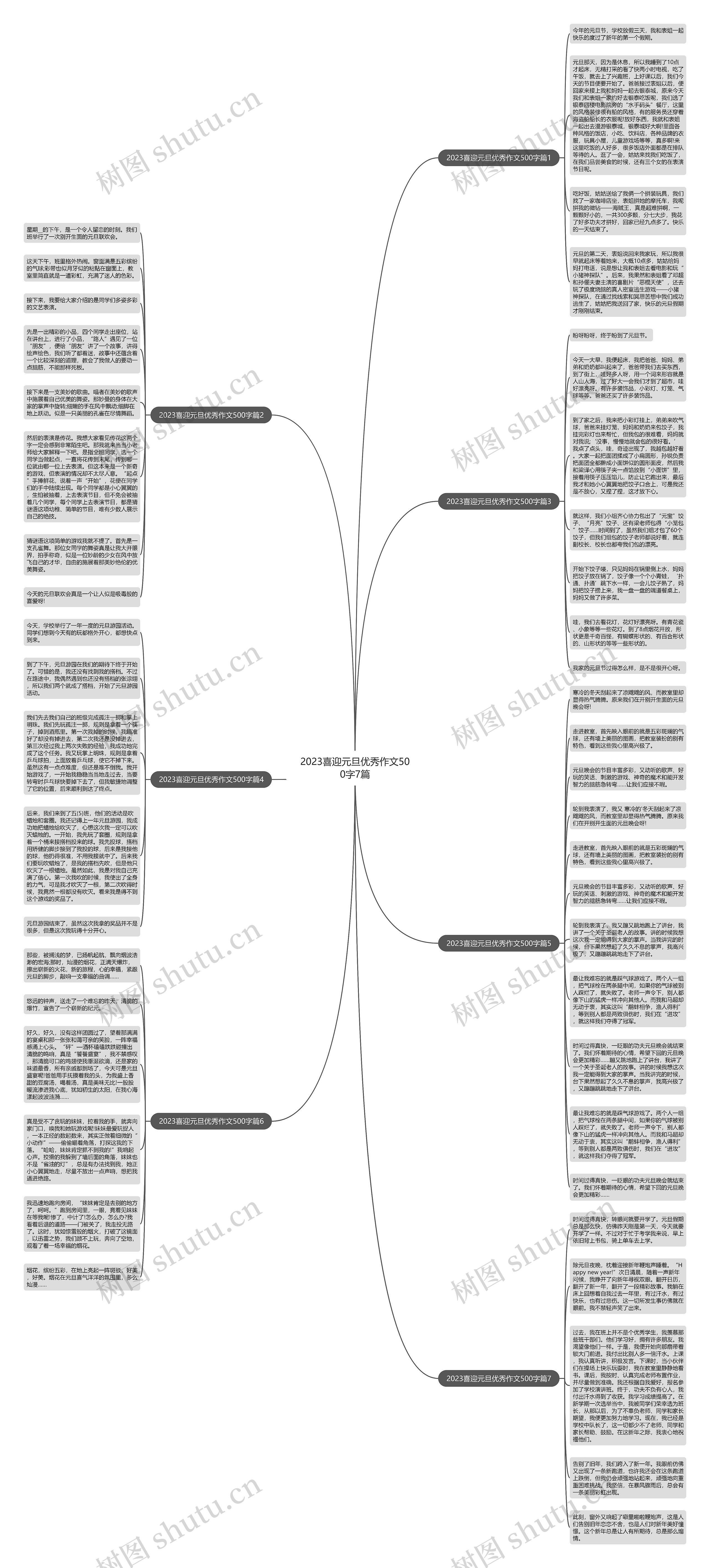 2023喜迎元旦优秀作文500字7篇思维导图