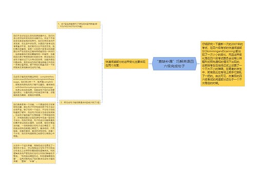 “查缺补漏”巧解英语四六级完成句子