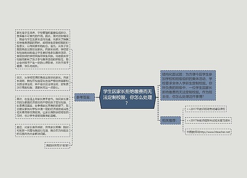 学生因家长拒绝缴费而无法定制校服，你怎么处理？