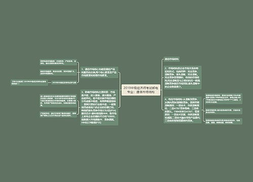 2019中级经济师考试邮电专业：通信市场结构
