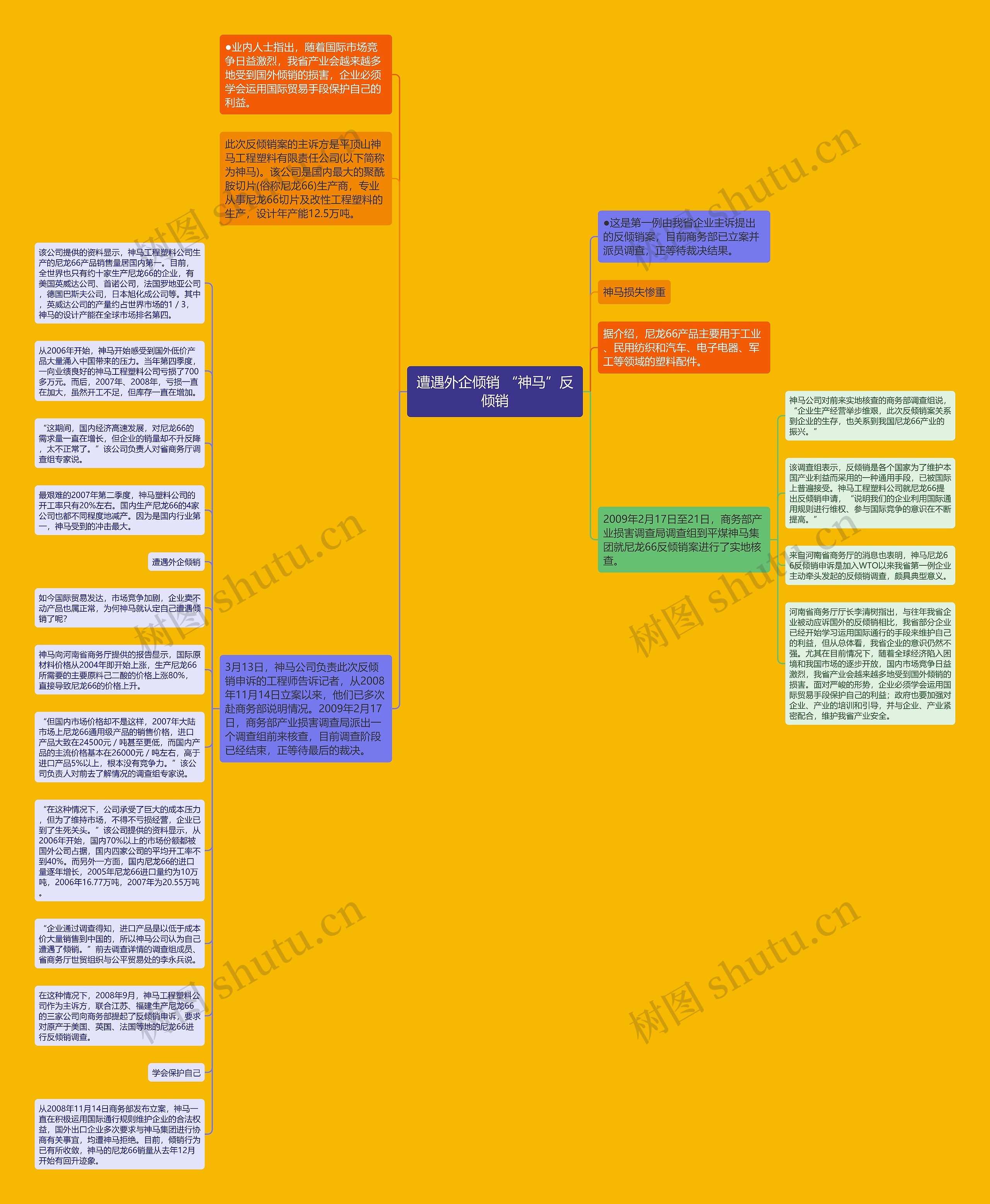 遭遇外企倾销 “神马”反倾销思维导图