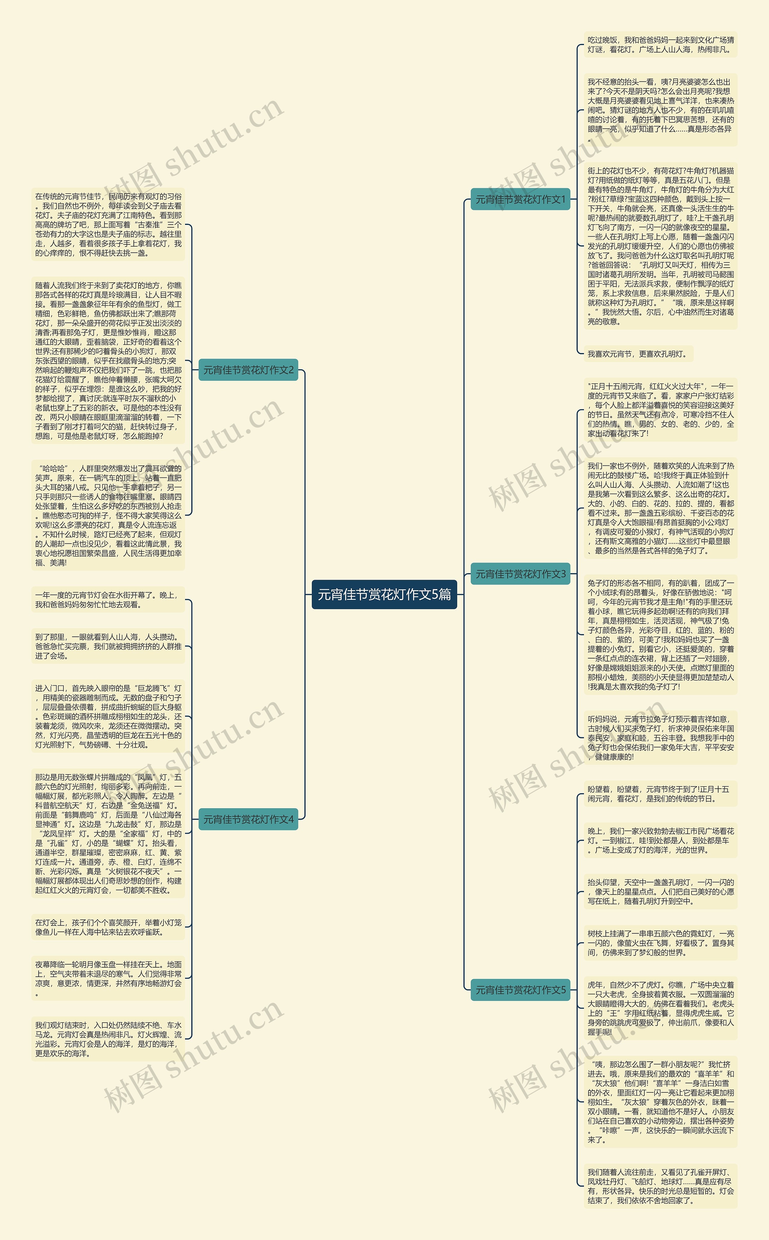 元宵佳节赏花灯作文5篇思维导图