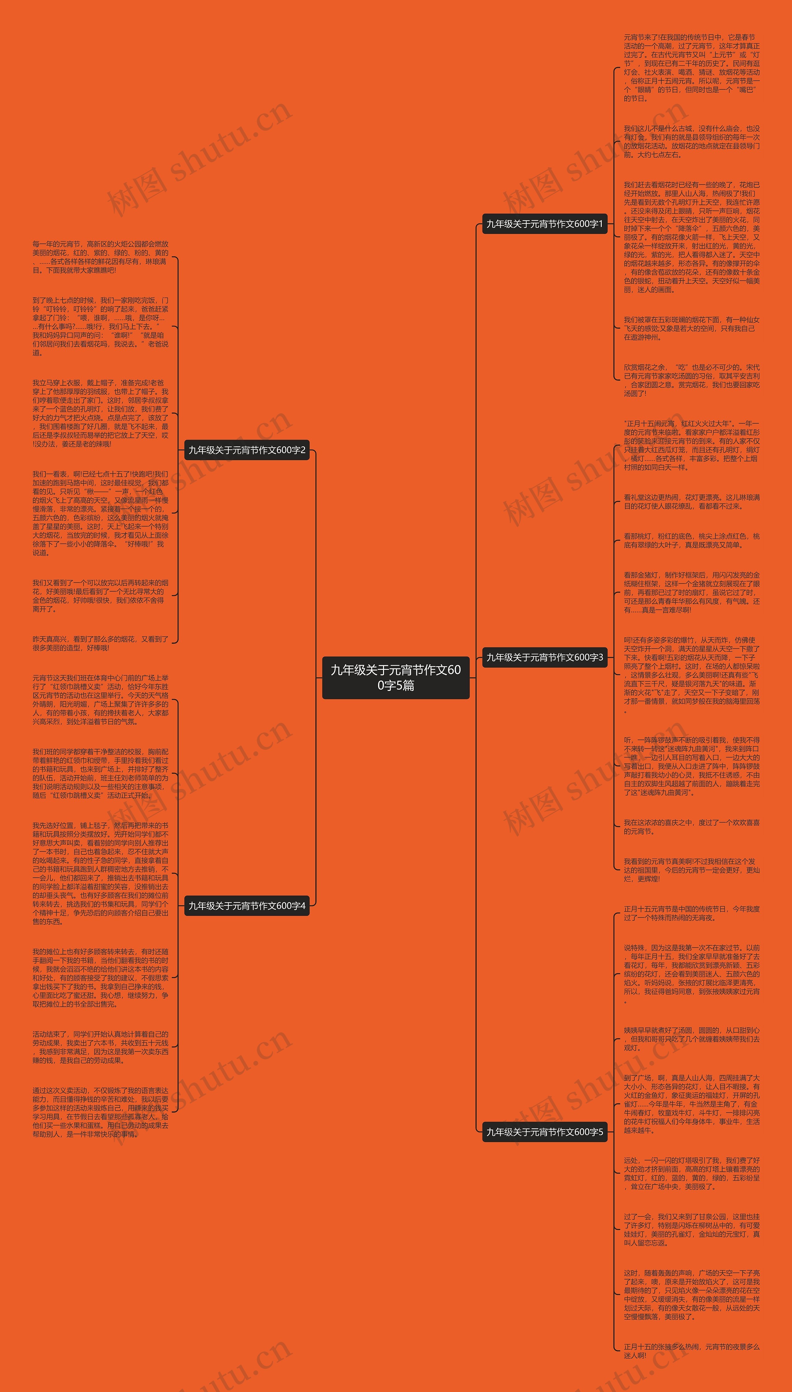 九年级关于元宵节作文600字5篇思维导图