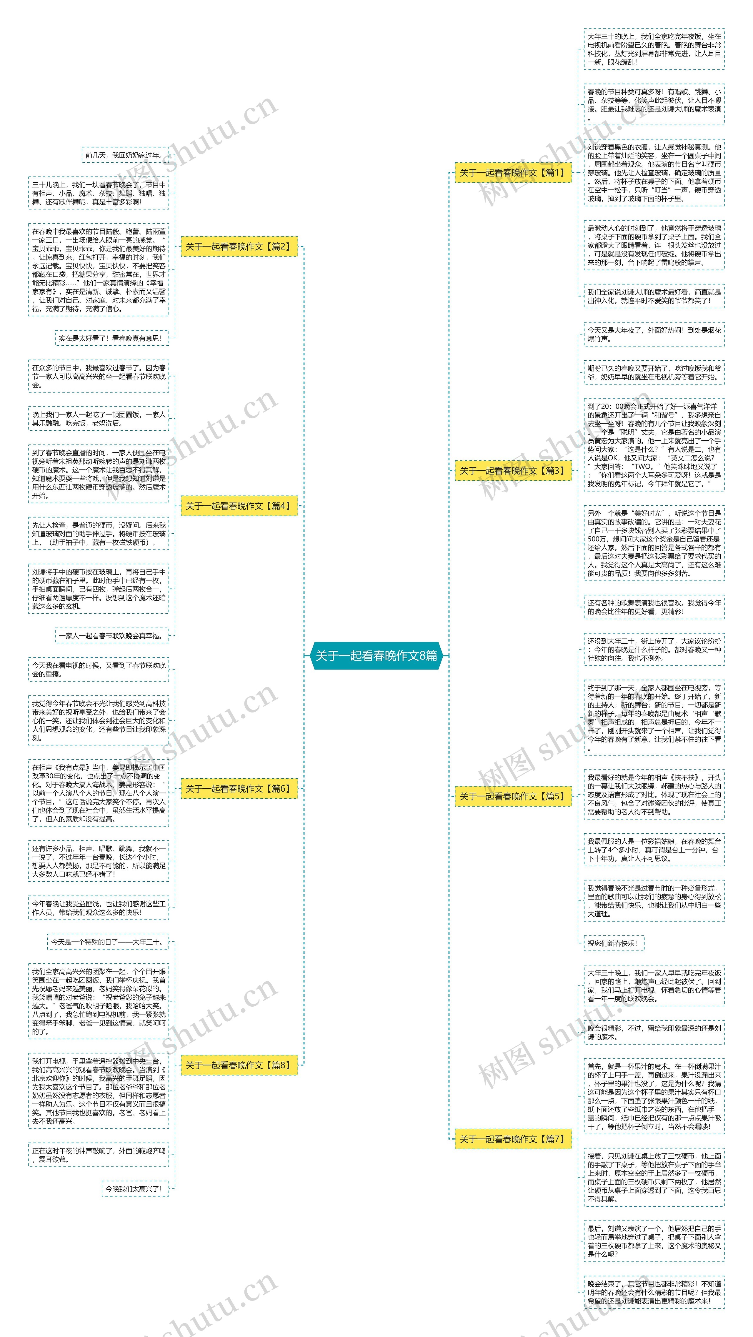 关于一起看春晚作文8篇思维导图