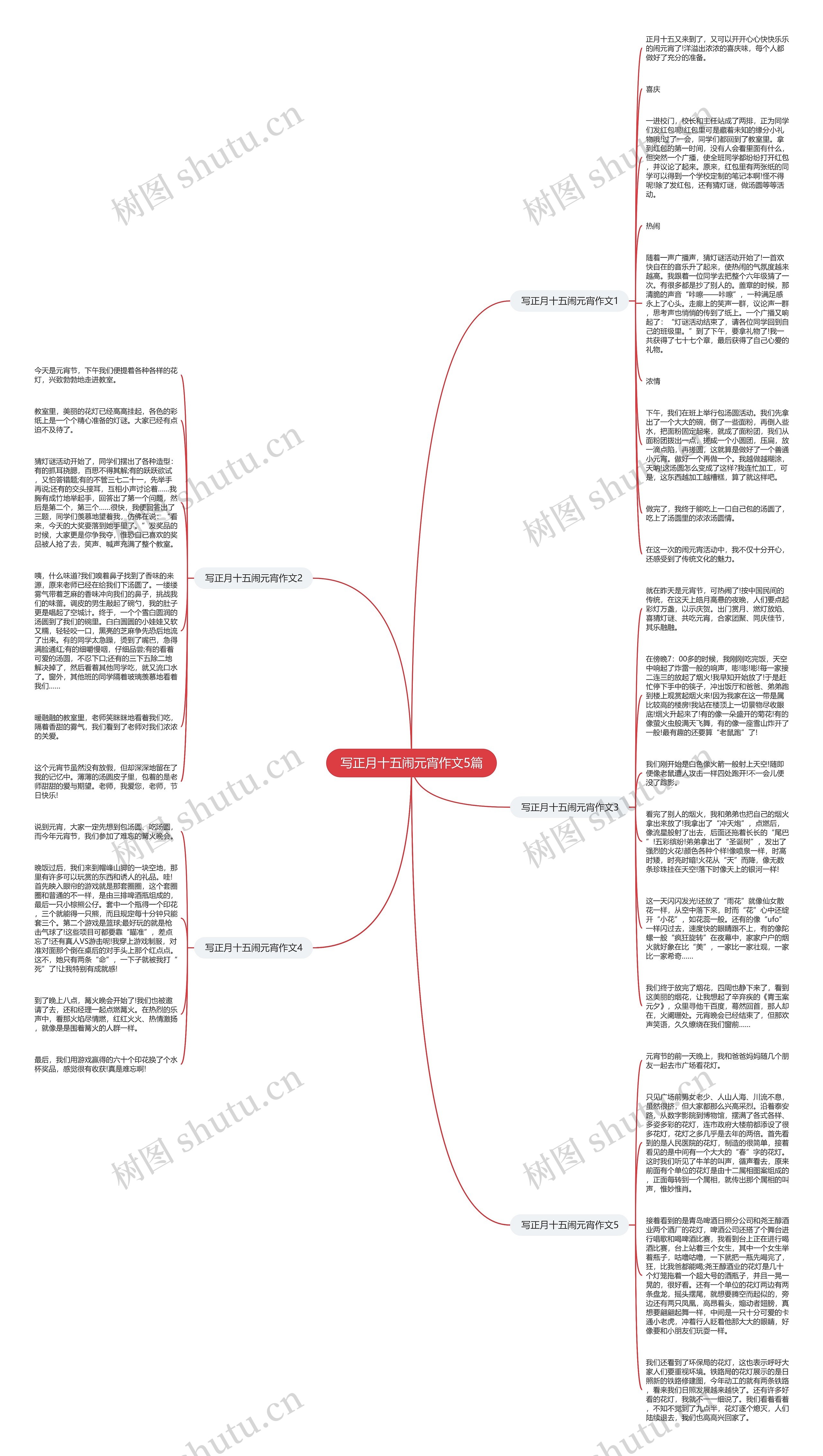 写正月十五闹元宵作文5篇思维导图