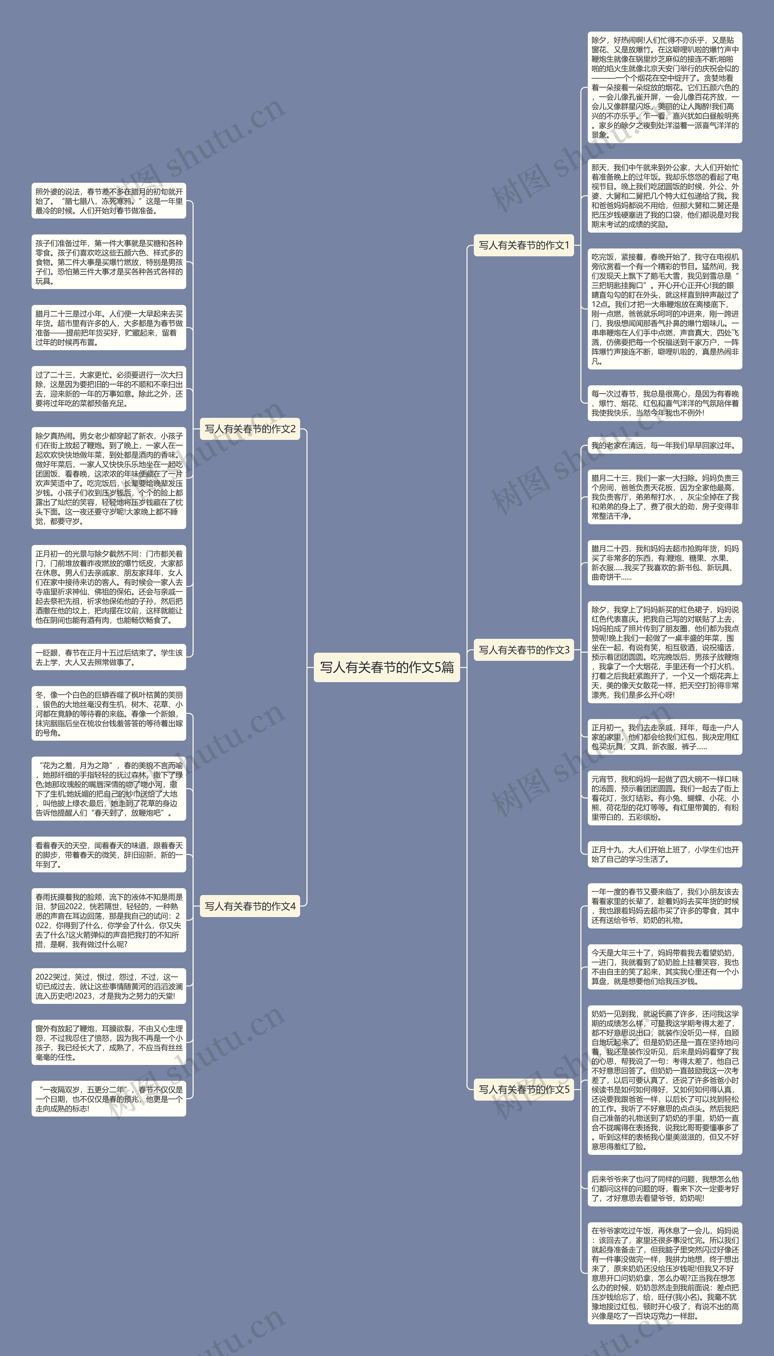 写人有关春节的作文5篇思维导图