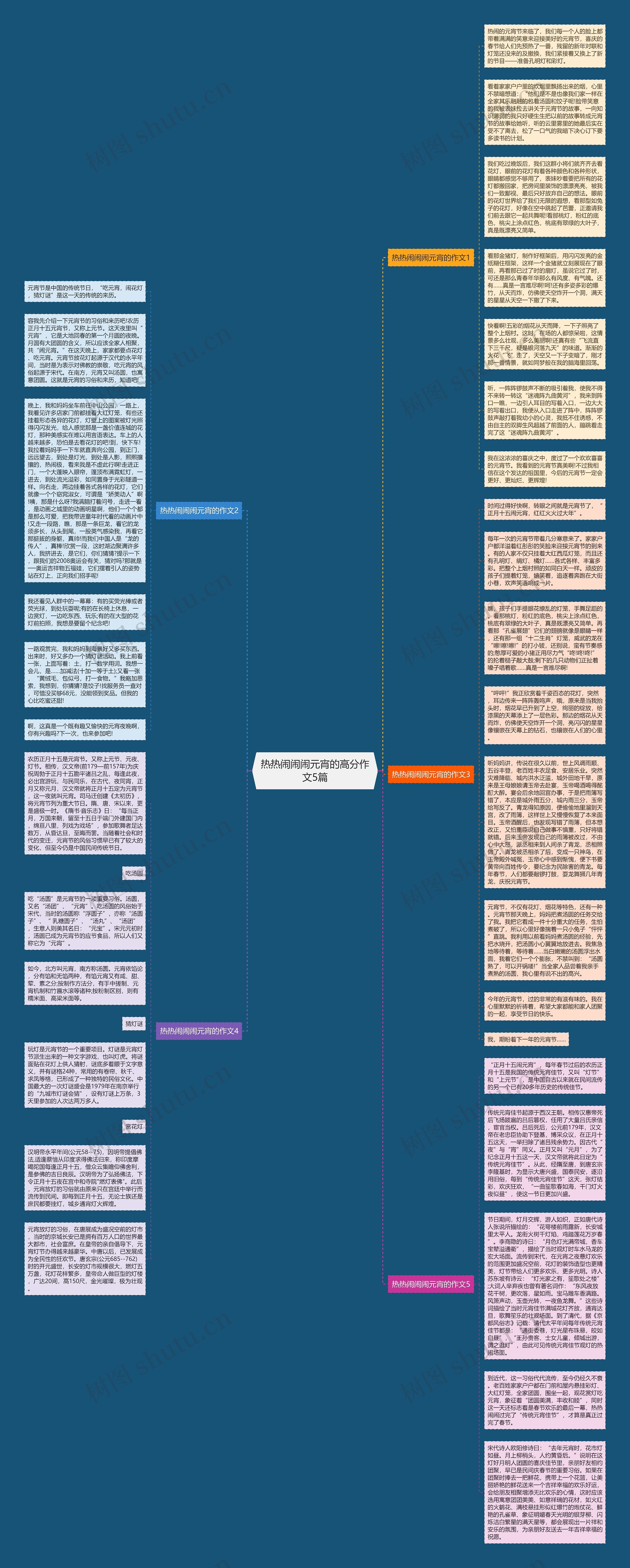热热闹闹闹元宵的高分作文5篇思维导图