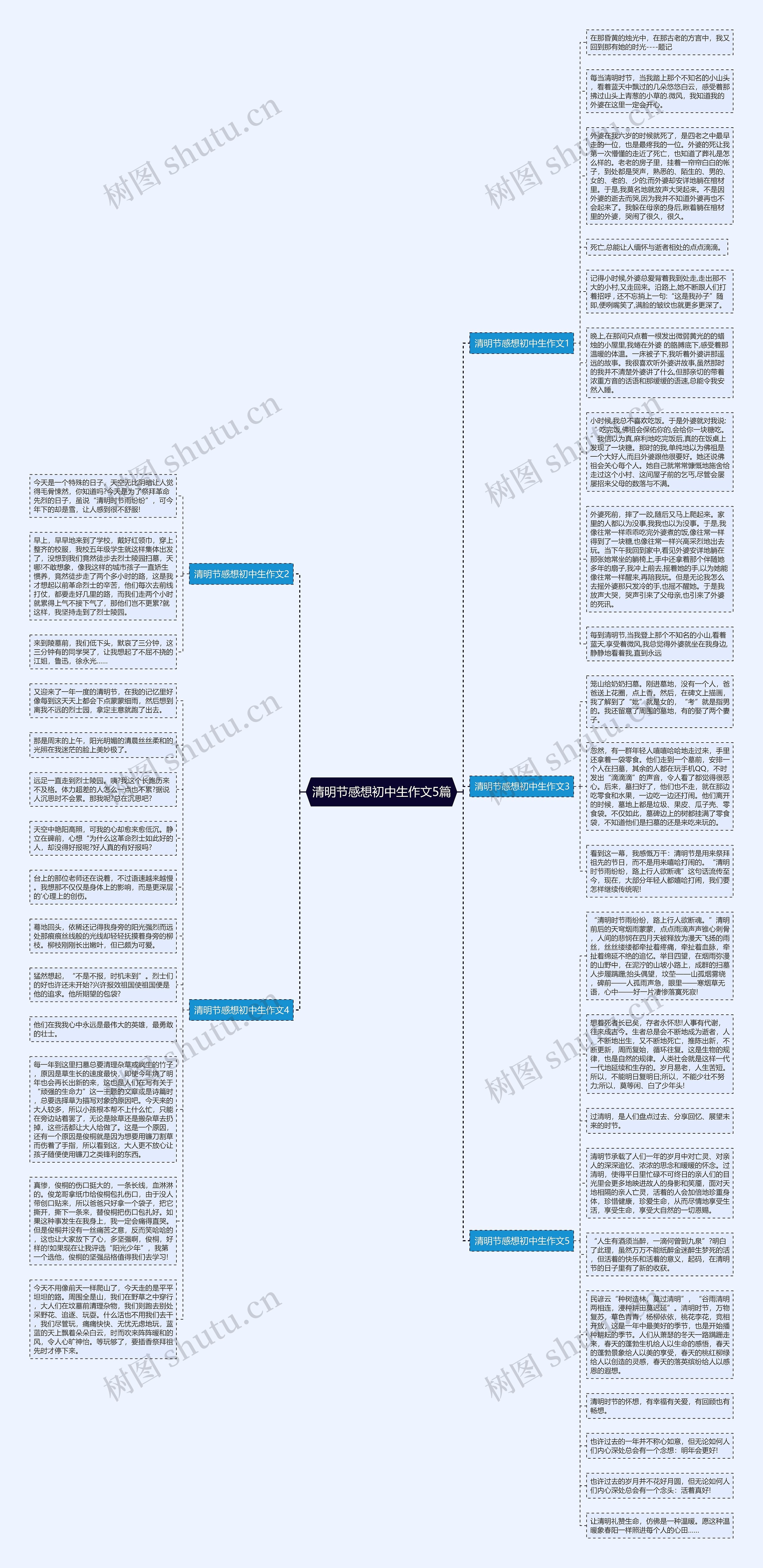 清明节感想初中生作文5篇思维导图