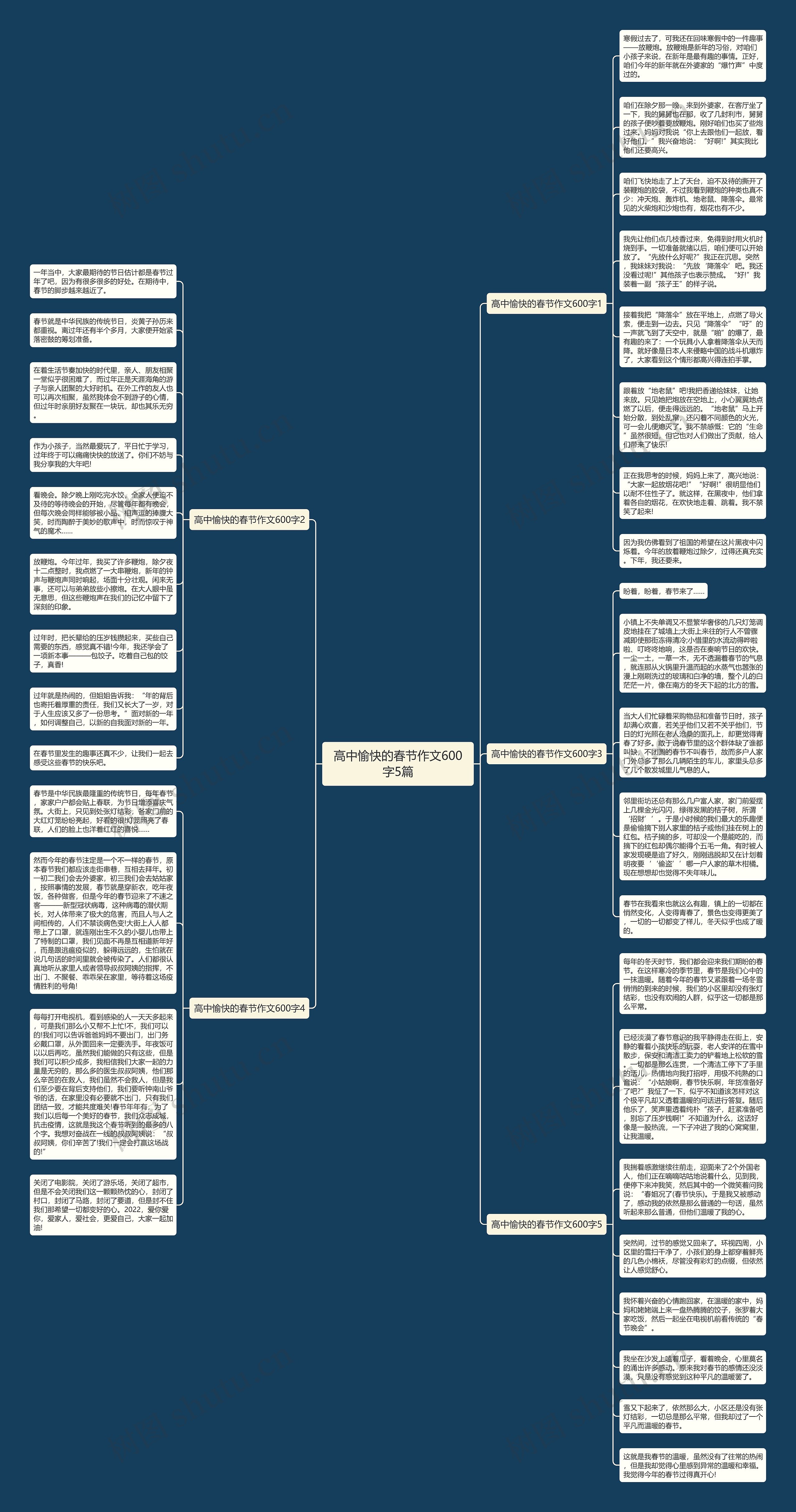 高中愉快的春节作文600字5篇思维导图