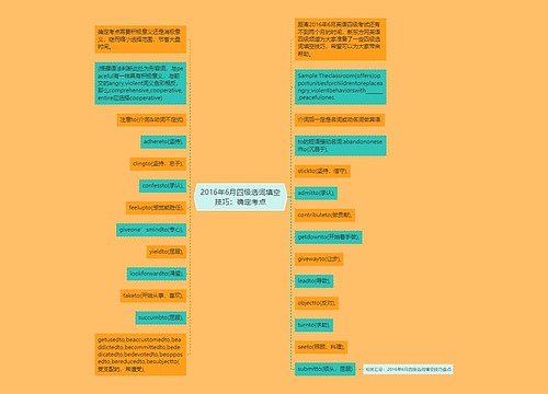 2016年6月四级选词填空技巧：确定考点