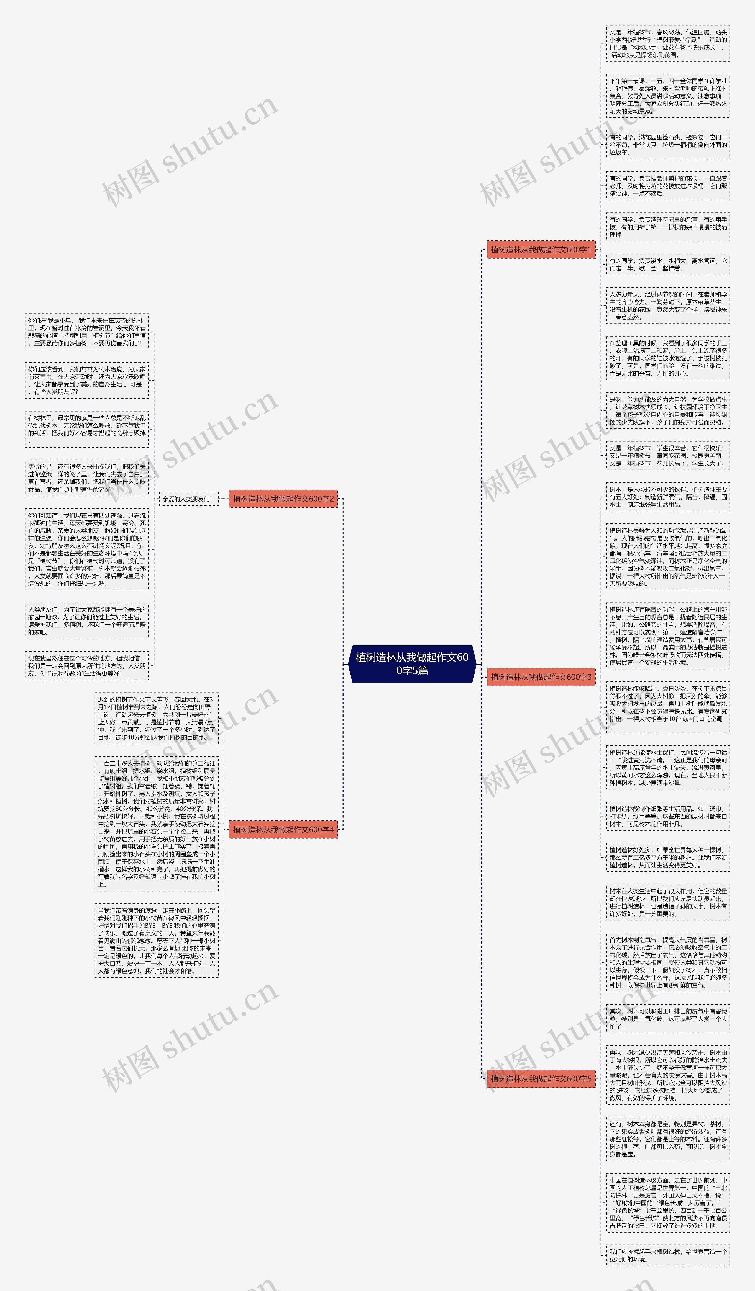 植树造林从我做起作文600字5篇思维导图
