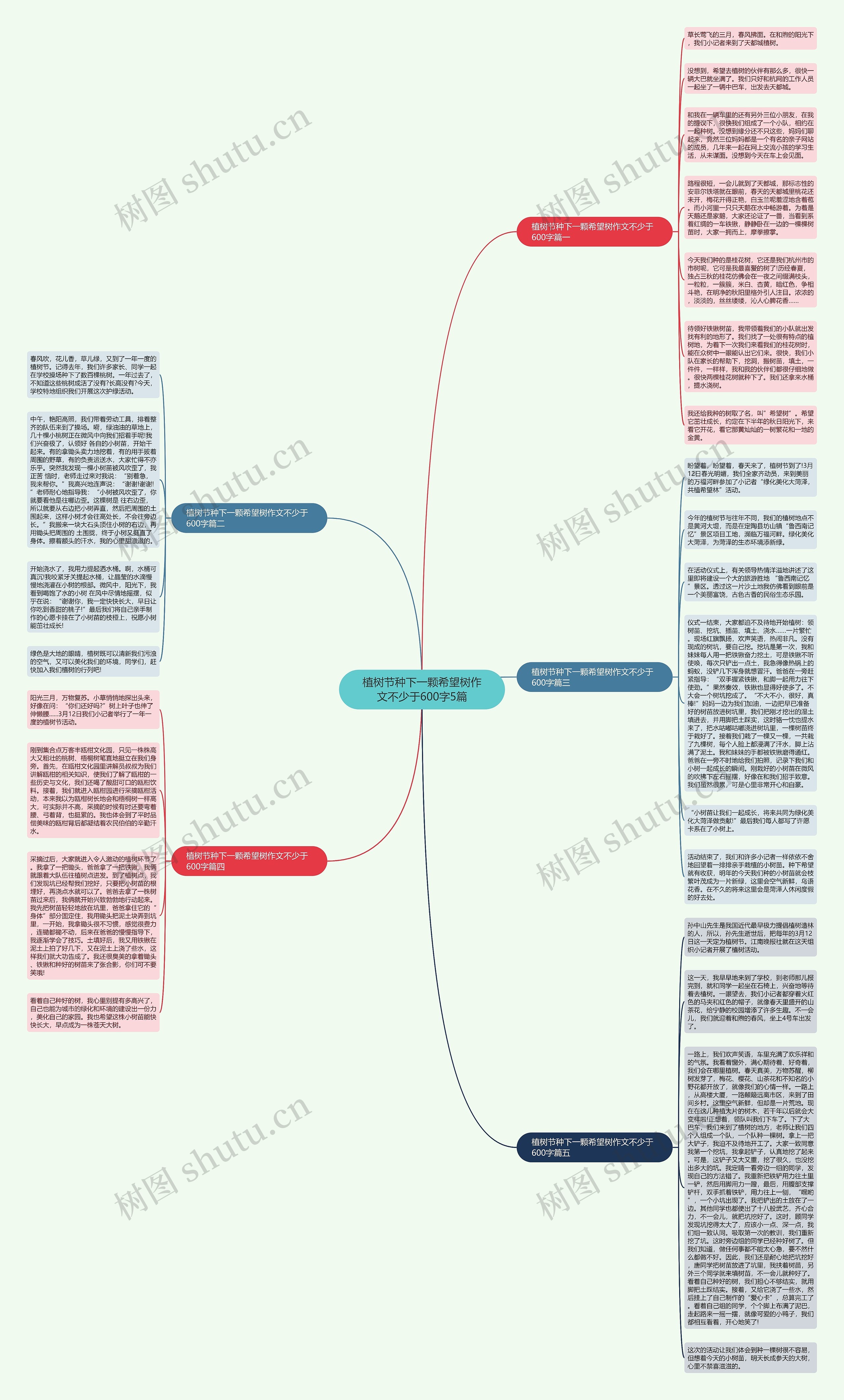 植树节种下一颗希望树作文不少于600字5篇思维导图
