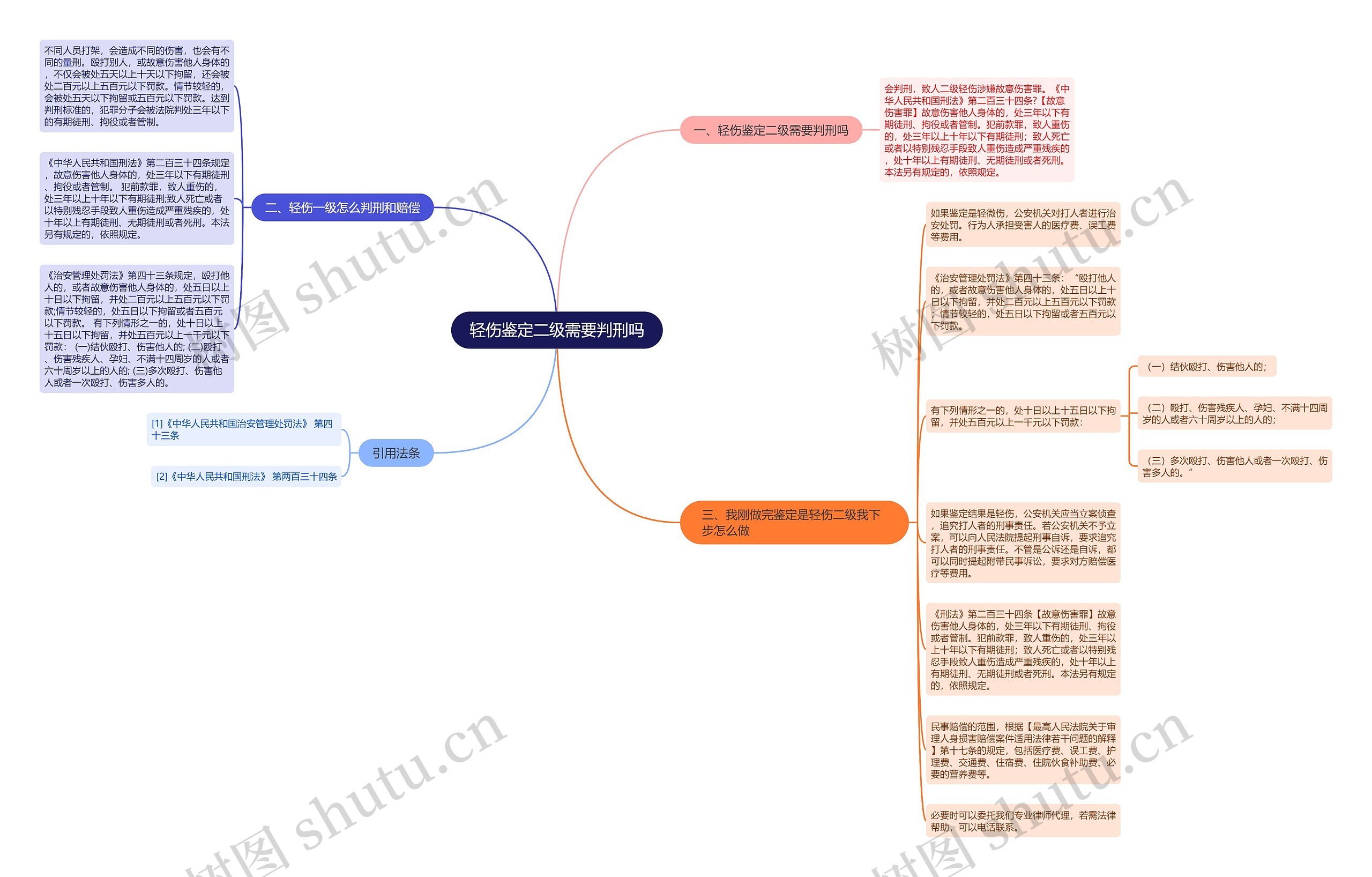 轻伤鉴定二级需要判刑吗思维导图