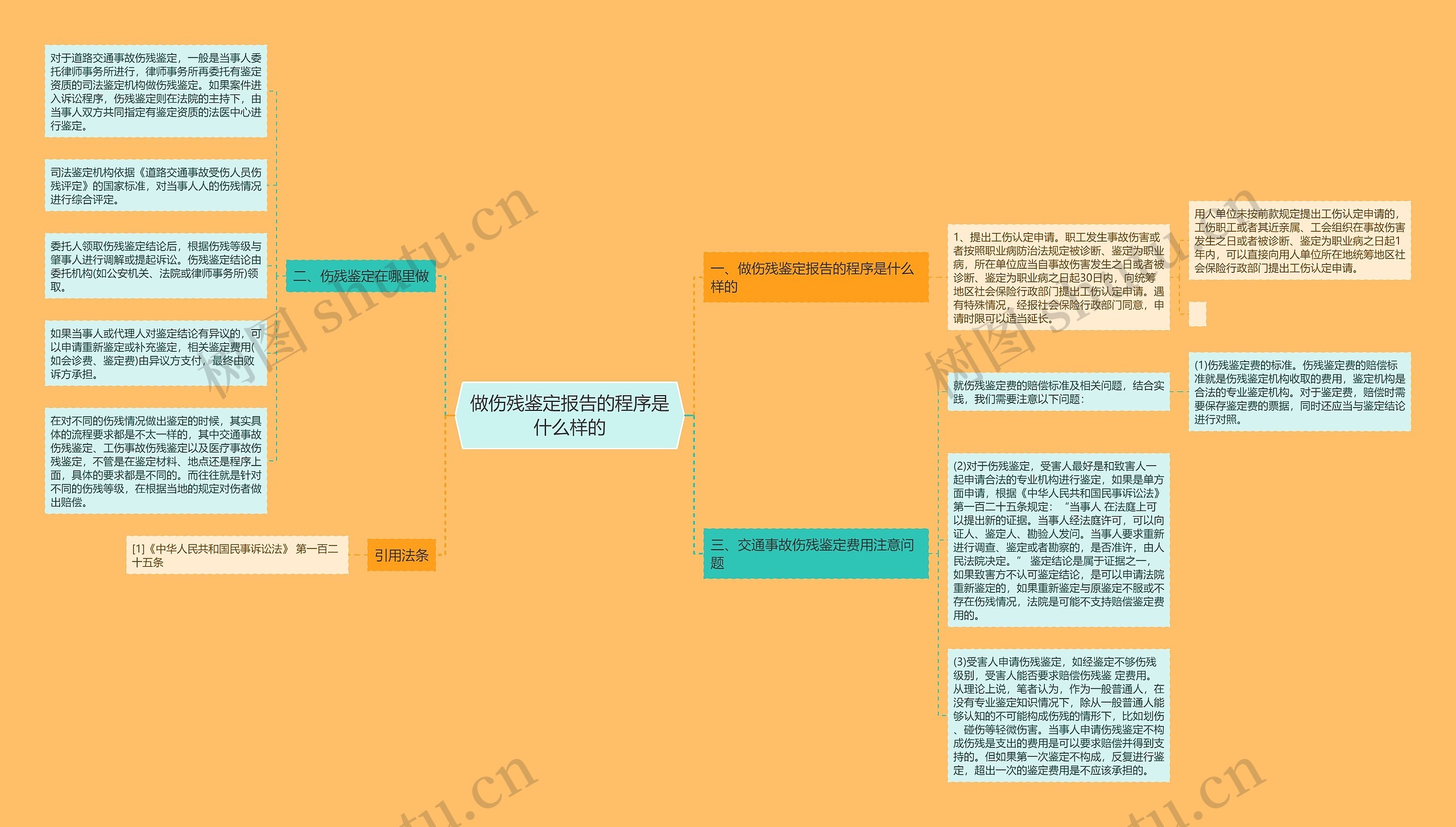 做伤残鉴定报告的程序是什么样的思维导图